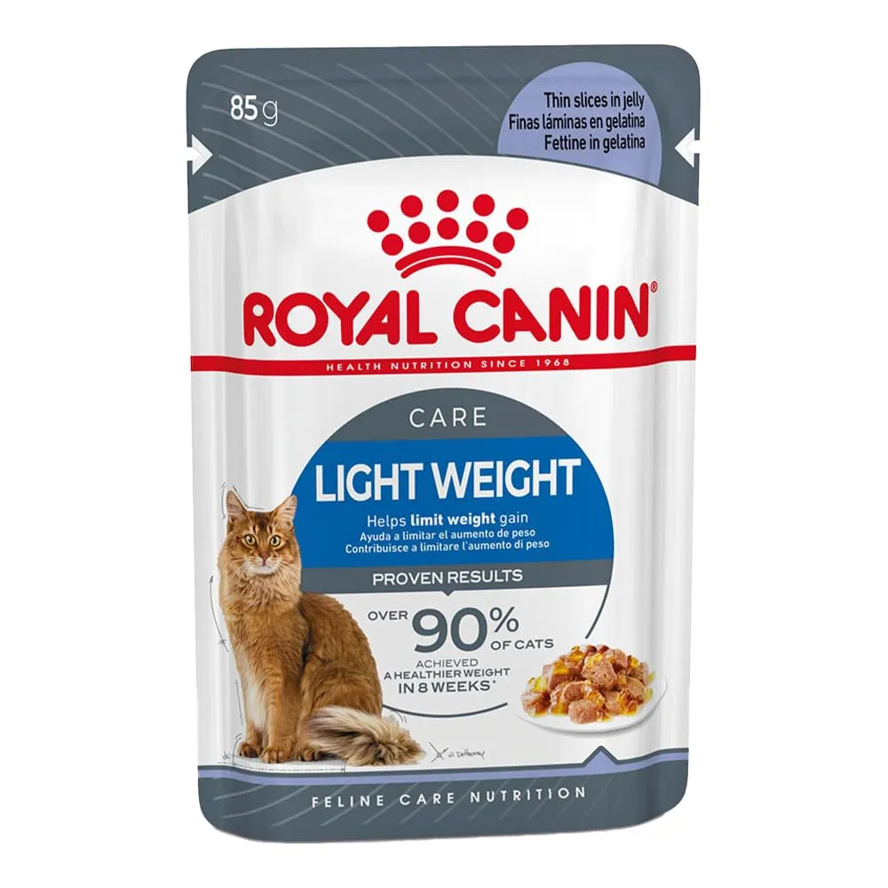Royal Canin Light Weight Care in Gelatina | 12 x 85 g | Cibo umido per gatti | Per supportare i gatti in sovrappeso | Contiene ferro, manganese e zinco - immagine 1