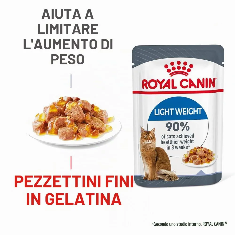 Royal Canin Light Weight Care in Gelatina | 12 x 85 g | Cibo umido per gatti | Per supportare i gatti in sovrappeso | Contiene ferro, manganese e zinco - immagine 4
