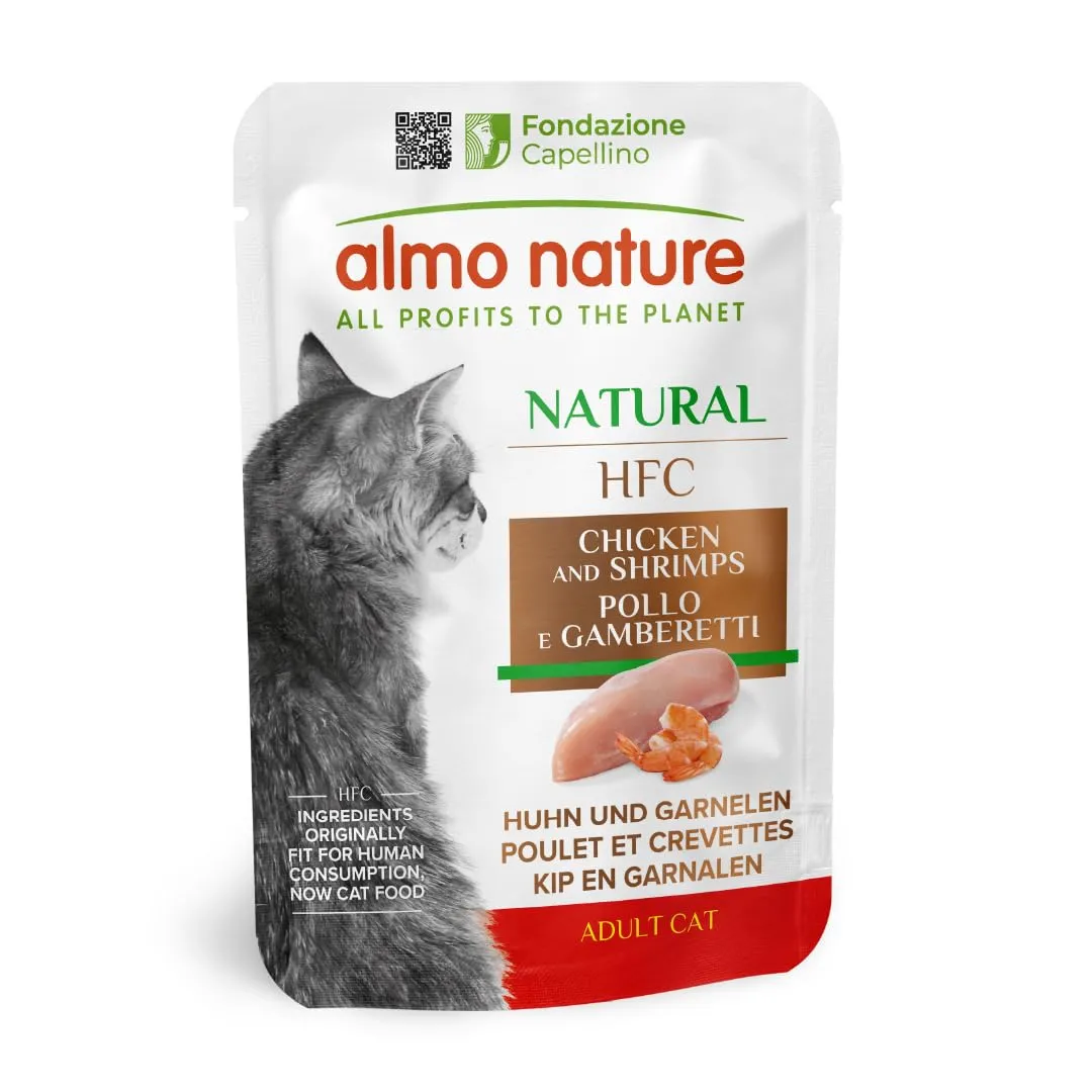 Almo Nature - Cibo per gatti classici, confezione risparmio con pollo e gamberetti - (6 x 55 g) - immagine 2