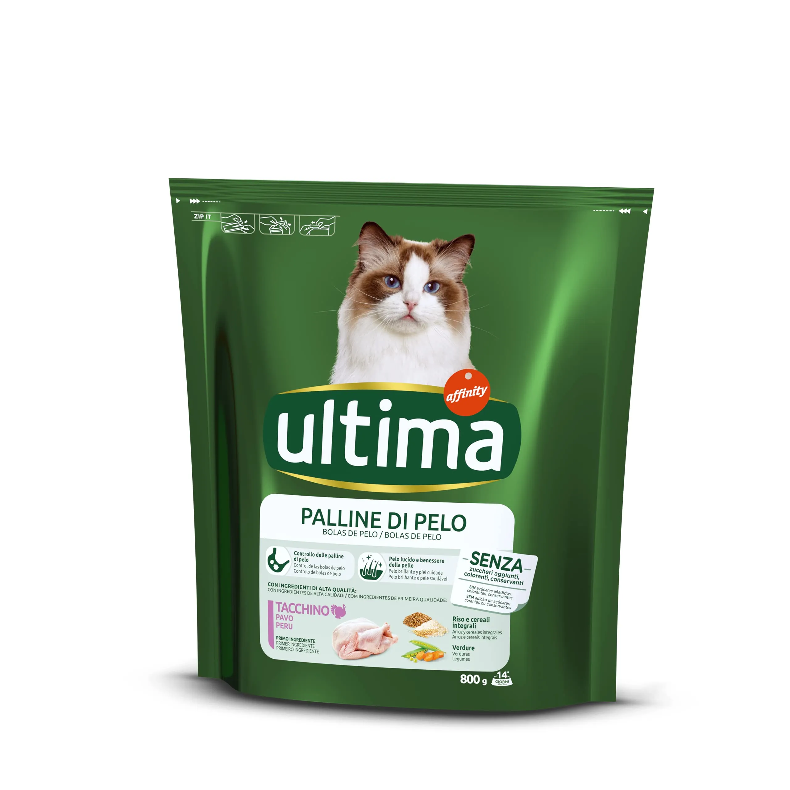 Ultima Cibo per Gatti Palline di Pelo con Tacchino, 800 g - immagine 1