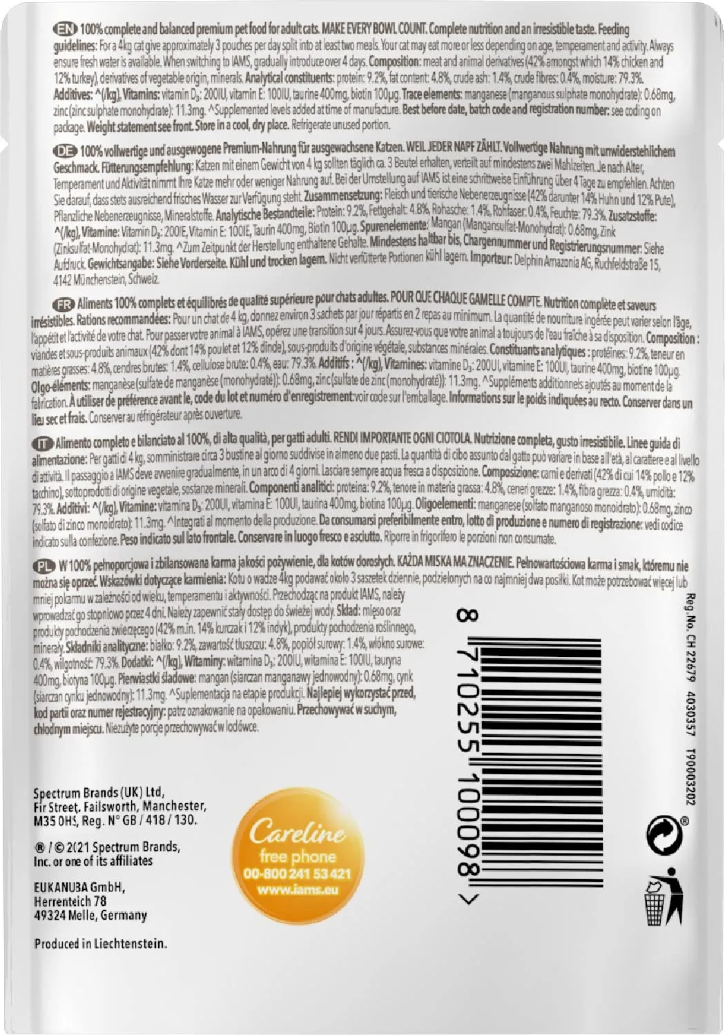 IAMS Delights - Cibo umido per gatti con pollo e tacchino, 24 x 85 g - immagine 2