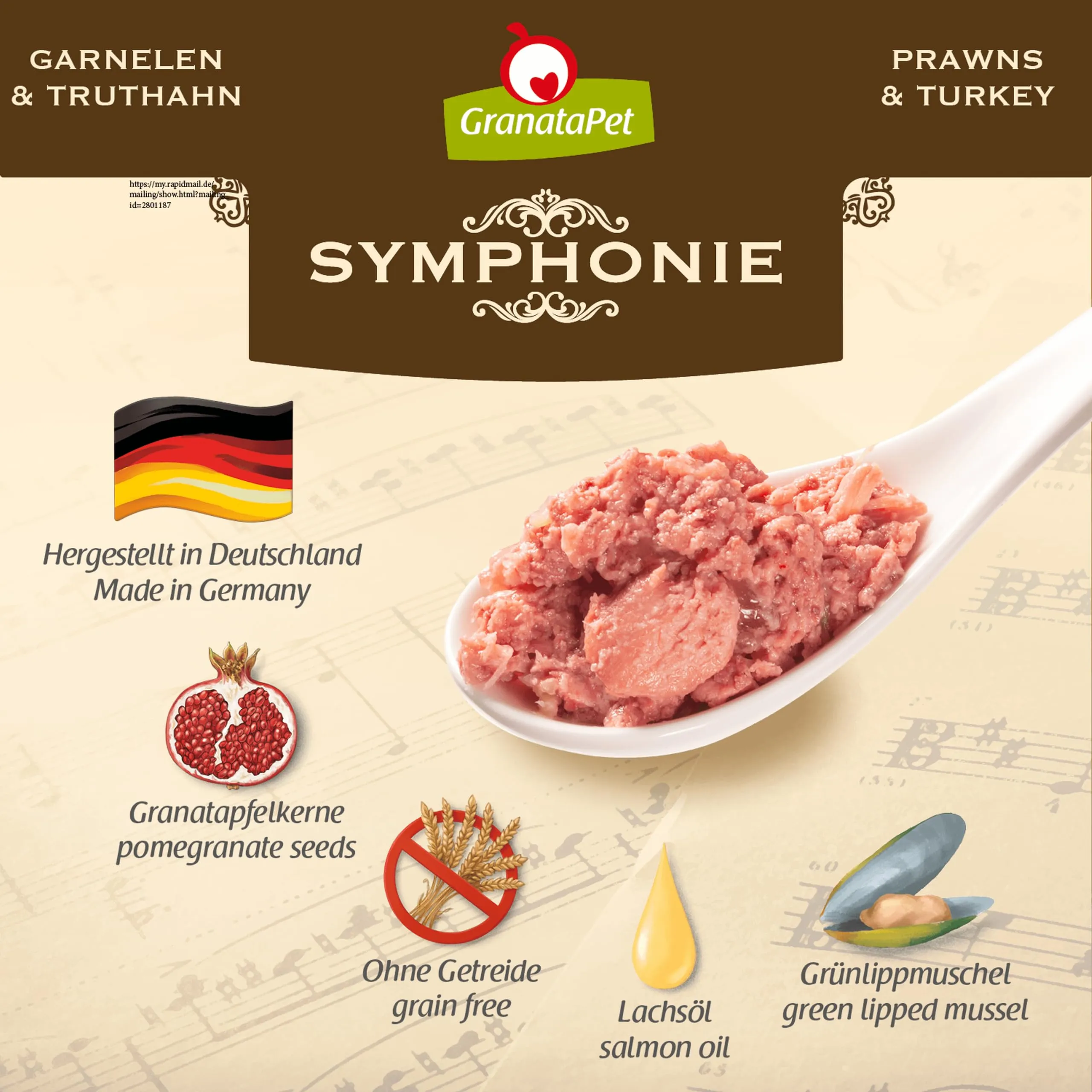 GranataPet Symphonie No. 2 Gamberetti & Tacchino, 6 x 200g - immagine 5