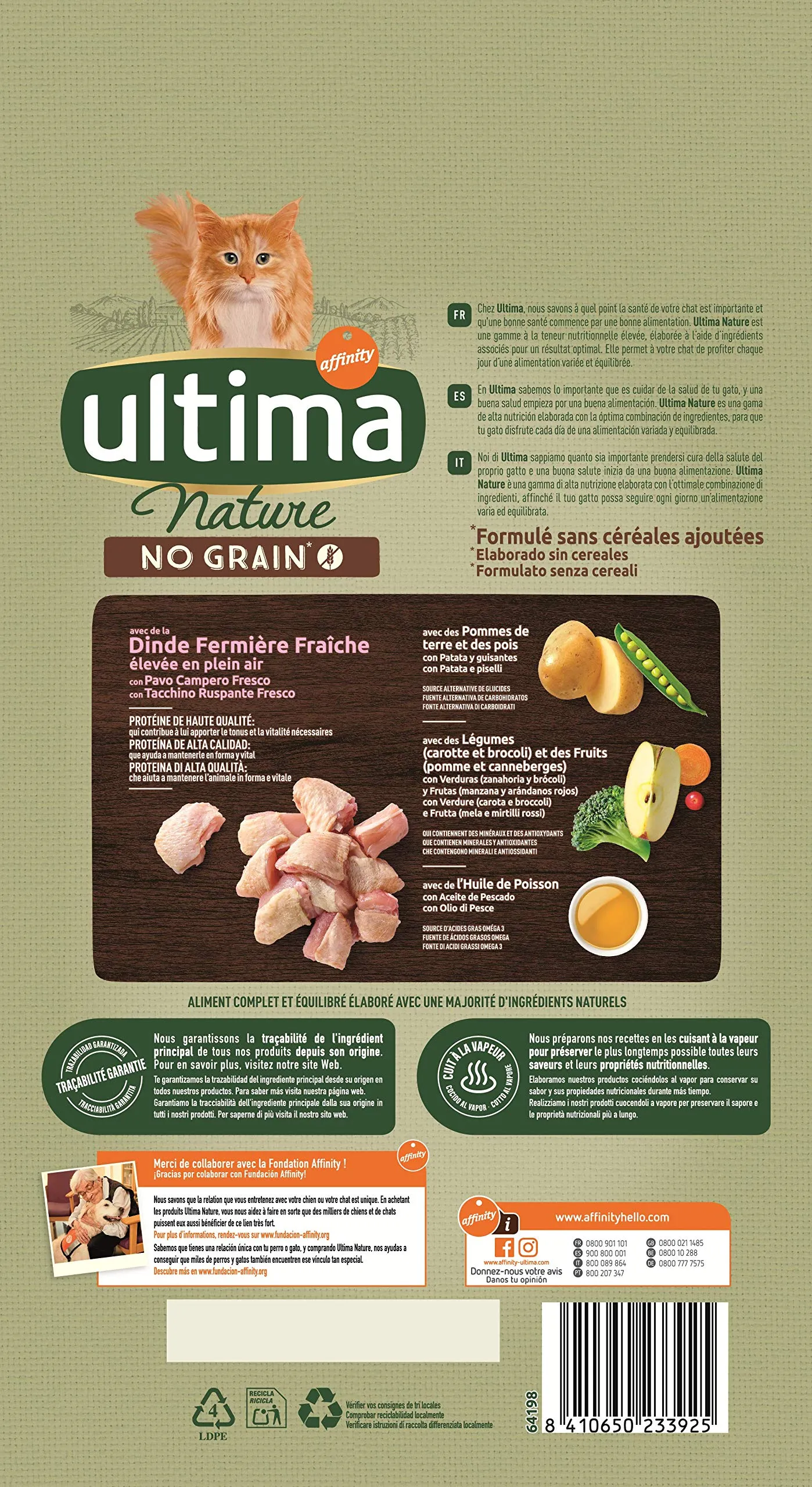 Ultima Nature No Grain Cibo per Gati senza Grano con Tacchino: Confezione da 8 x 1.1 kg - Totale: 8.8 kg - immagine 4
