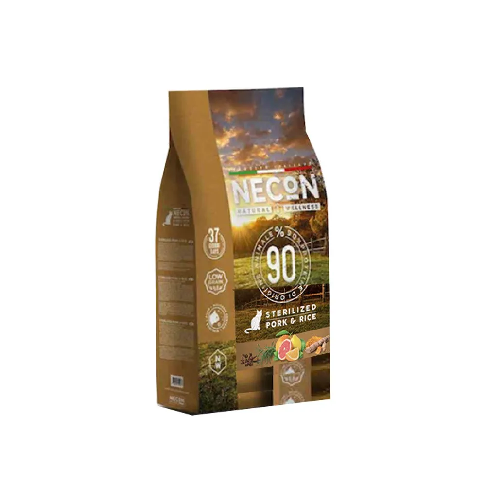 NECON PET FOOD Natural Wellness Sterillizato Maiale & Riso 1,5 kg, Cibo per Gatti Sterilizzati, Crocchette low grain ricche Vitamine,Qualità Super Premium, Made in Italy - immagine 1