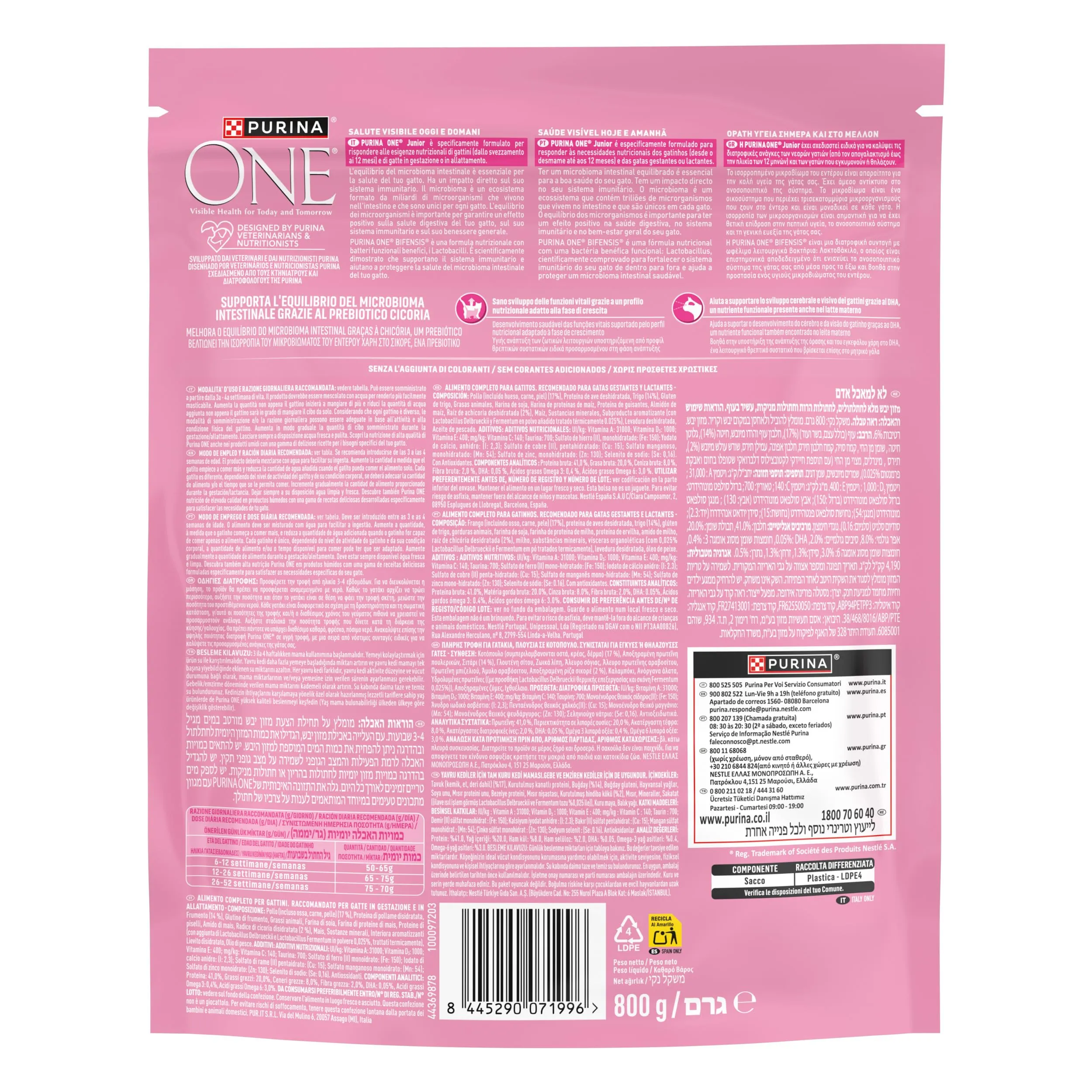 PURINA ONE Bifensis Junior, Crocchette per Gattini, 8 Sacchi da 800g - immagine 5