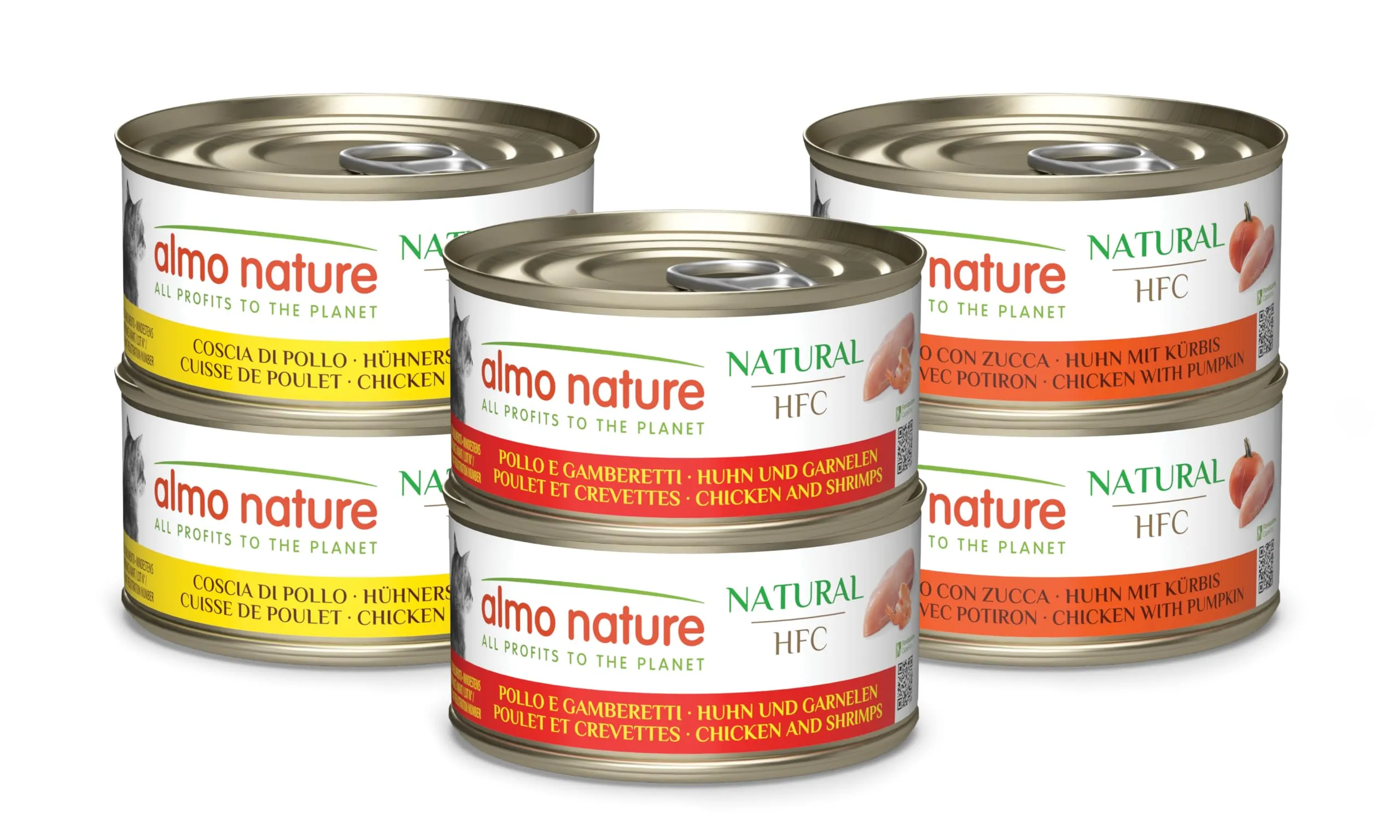 Almo Nature HFC Natural - Alimento Umido per Gatti Adulti - Ricette Assortite al Pollo - 70g, Confezione da 6 - immagine 1