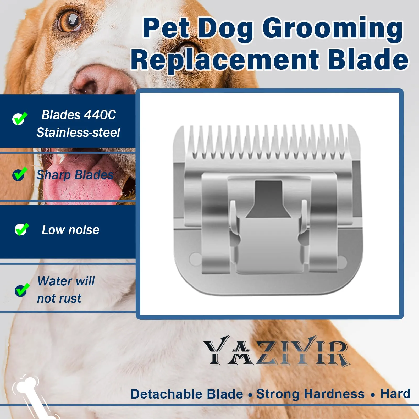 Confezione da 3 lame in acciaio inossidabile rimovibili per la toelettatura di cani PET staccabili da 10#, compatibili con, Oster/Heiniger/moser, lmisura n.10, lunghezza taglio1/16 di pollice 1,5 mm - immagine 2
