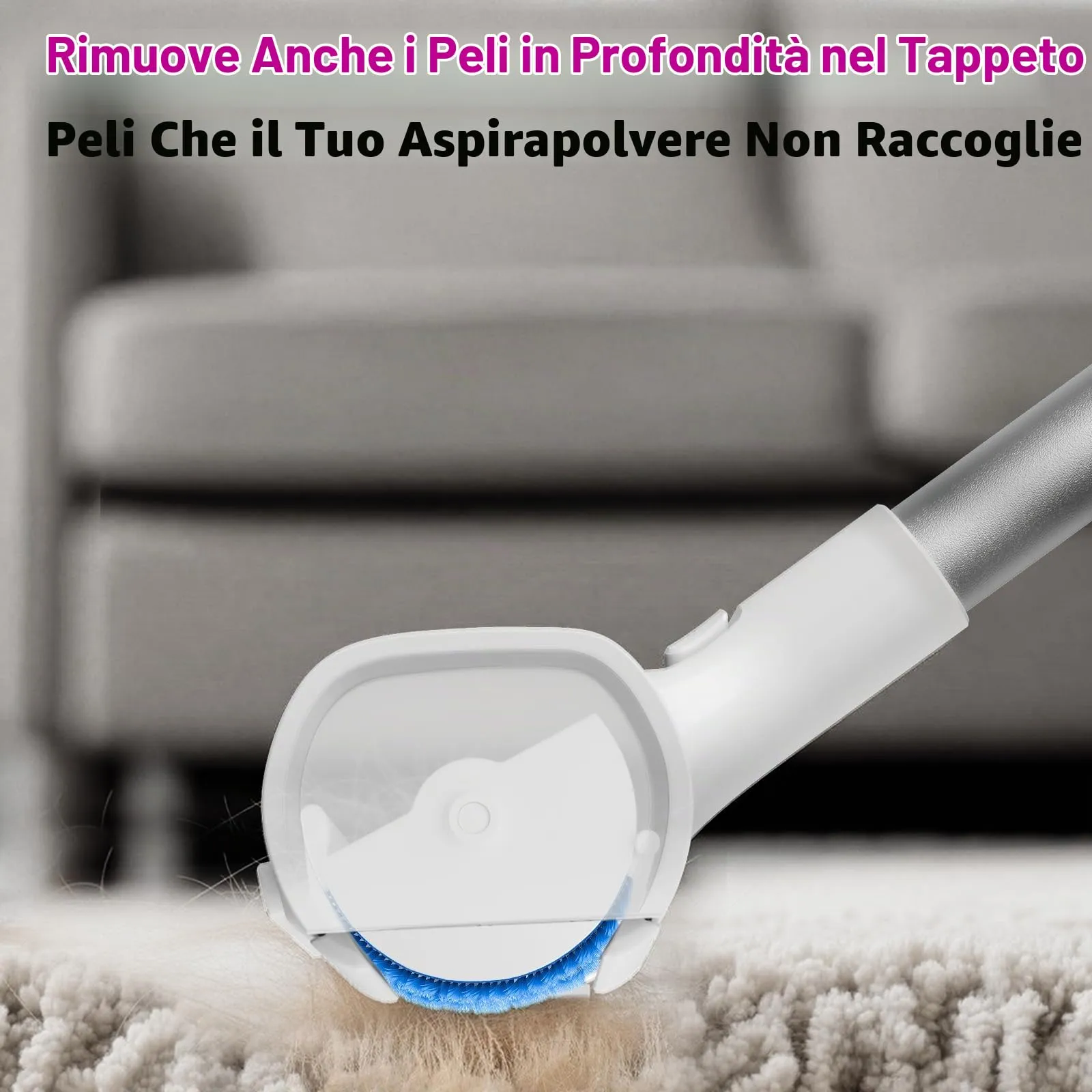 ACE2ACE Spazzola Peli Animali da Tappeti - Autopulente a Raccolta Autonoma - immagine 6