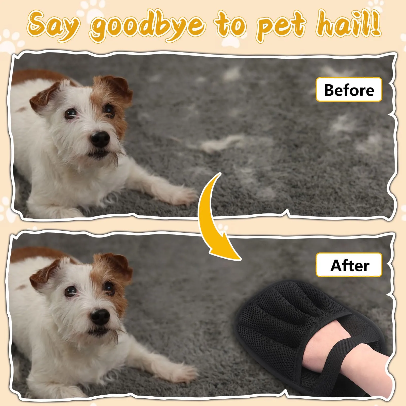 Mizijia 3 Pezzi Pet Hair Remover Glove, Yomi Pet Guanto, Guanto Elettrostatico Peli Gatto, Guanto Rimuovi Peli Animali, Double-Sided Magnetico Pet Hair Remover Glove - immagine 4
