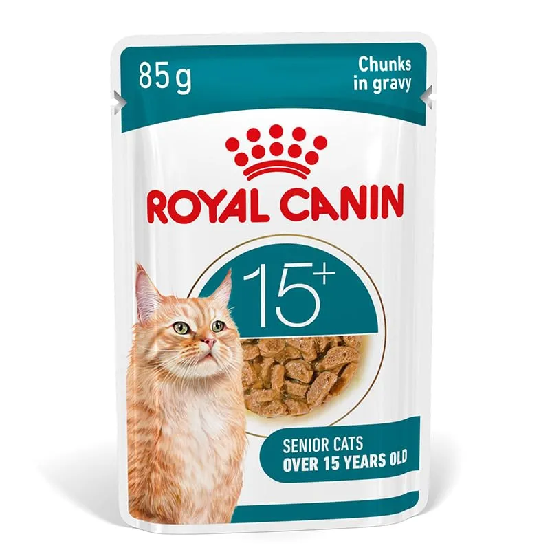 ROYAL CANIN AGEING 15+ Gravy | 12 x 85 g | Cibo umido per gatti senior dai 15 anni in su | Formula con HealthyAge7™ Advanced Complex | Bocconcini in salsa - immagine 3