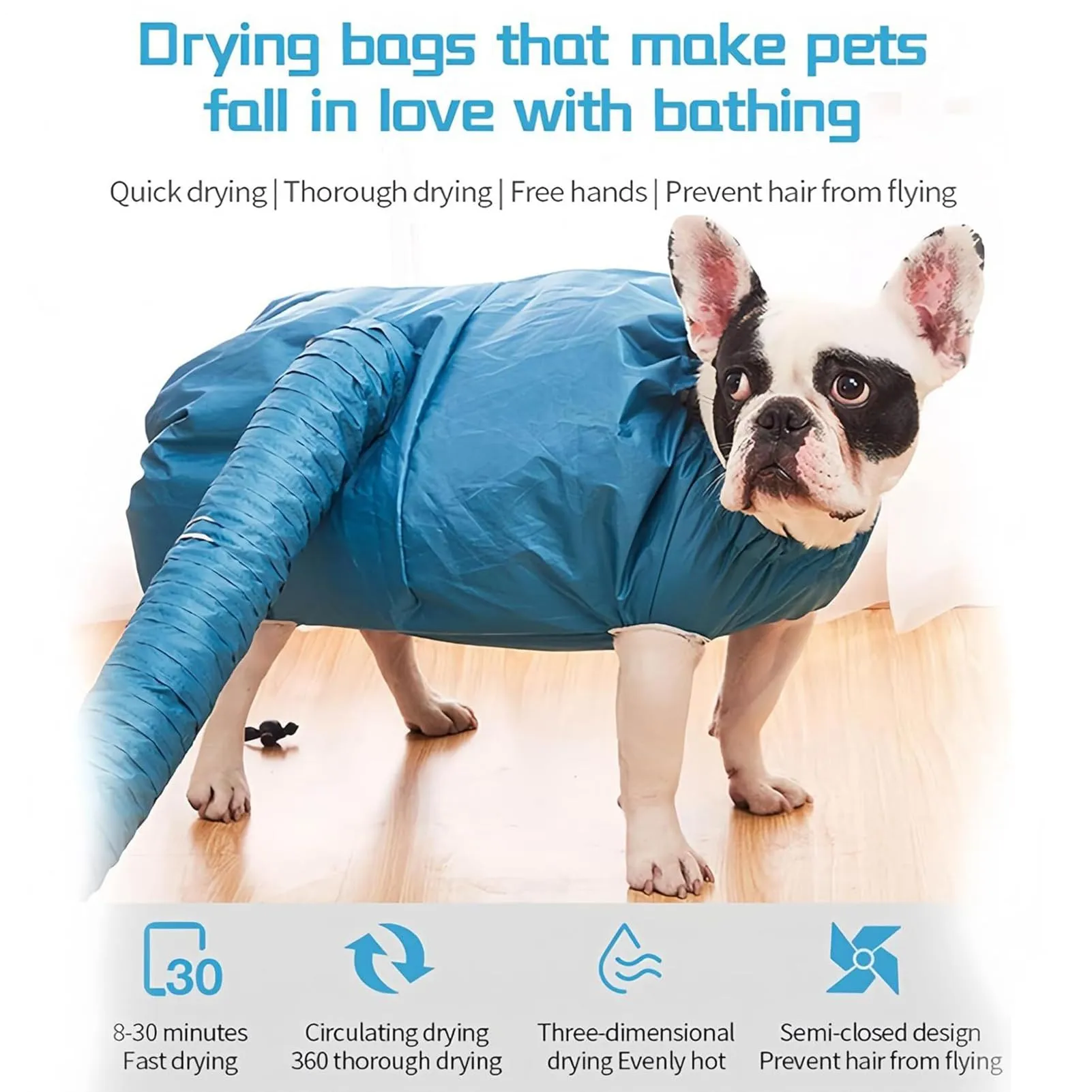 Borsa Asciugapet | Sacco Asciugante per Bagno Cani | Borsa Asciugante Silenziosa per Toelettatura Gatti | Per Doccia Cuccioli Bagno Lavatrice Casa - immagine 5