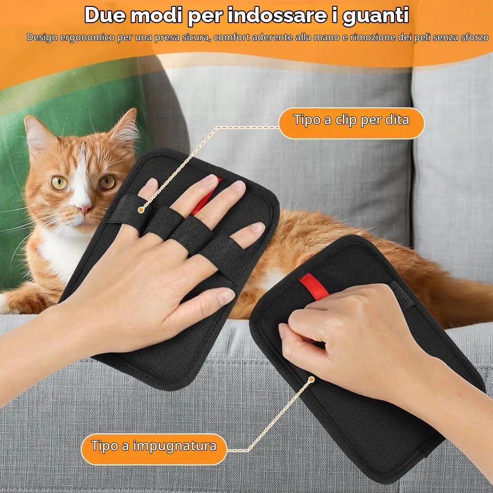 OSDUE Guanto Peli Gatto Cane,Guanti statici per peli Animali,Guanto pelis Gatto,Pet Gloves Cleaning,Pet Hair Remover Elettrostatico per Vestiti, Divani, Tappeti, Sedili Auto,Riutilizzabile e Lavabile - immagine 3