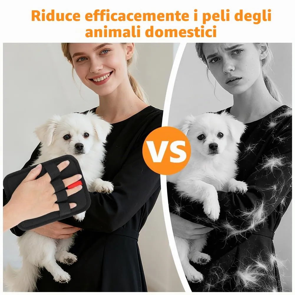 OSDUE Guanto Peli Gatto Cane,Guanti statici per peli Animali,Guanto pelis Gatto,Pet Gloves Cleaning,Pet Hair Remover Elettrostatico per Vestiti, Divani, Tappeti, Sedili Auto,Riutilizzabile e Lavabile - immagine 6