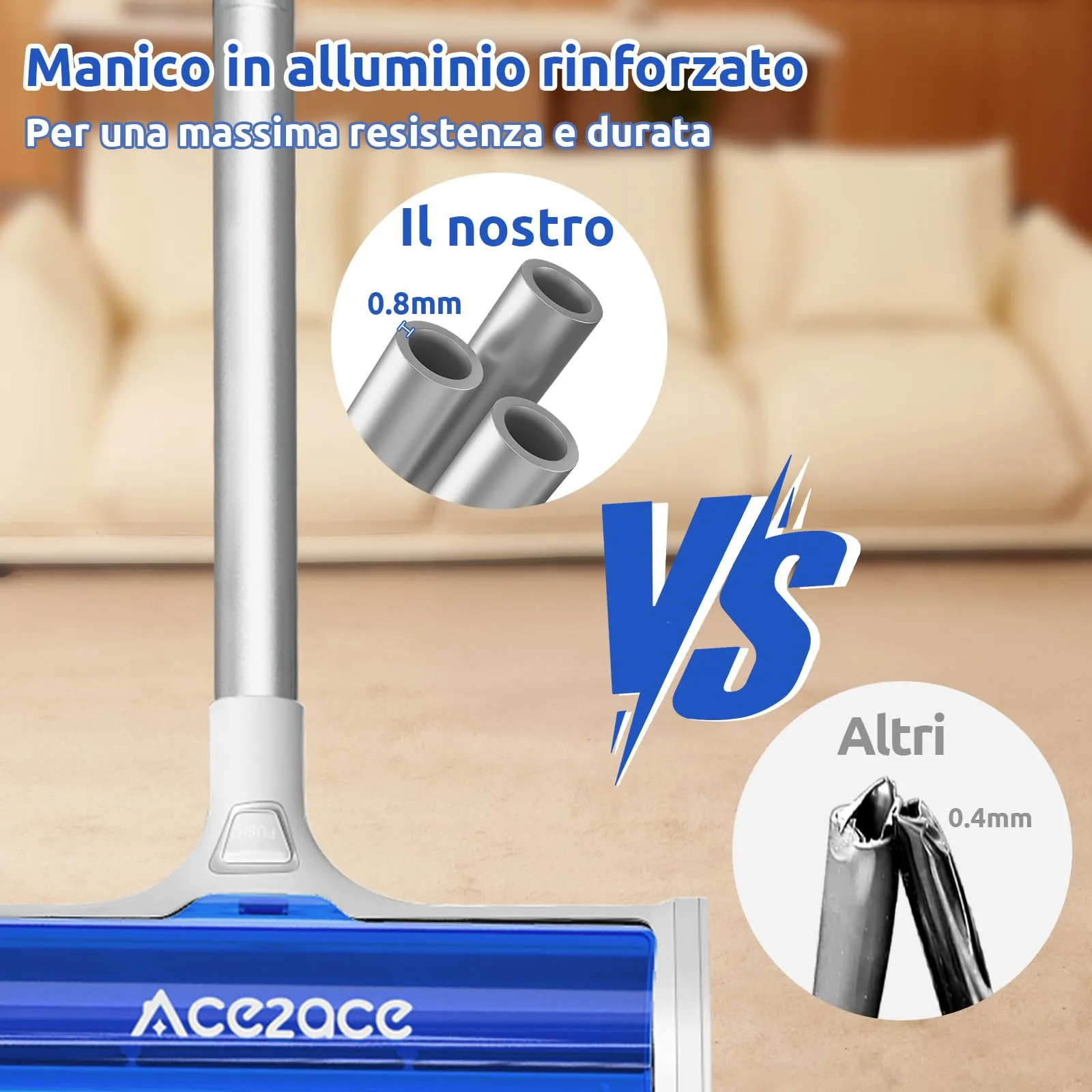 ACE2ACE Spazzola Peli Animali da Tappeti - Autopulente a Raccolta Autonoma - immagine 6