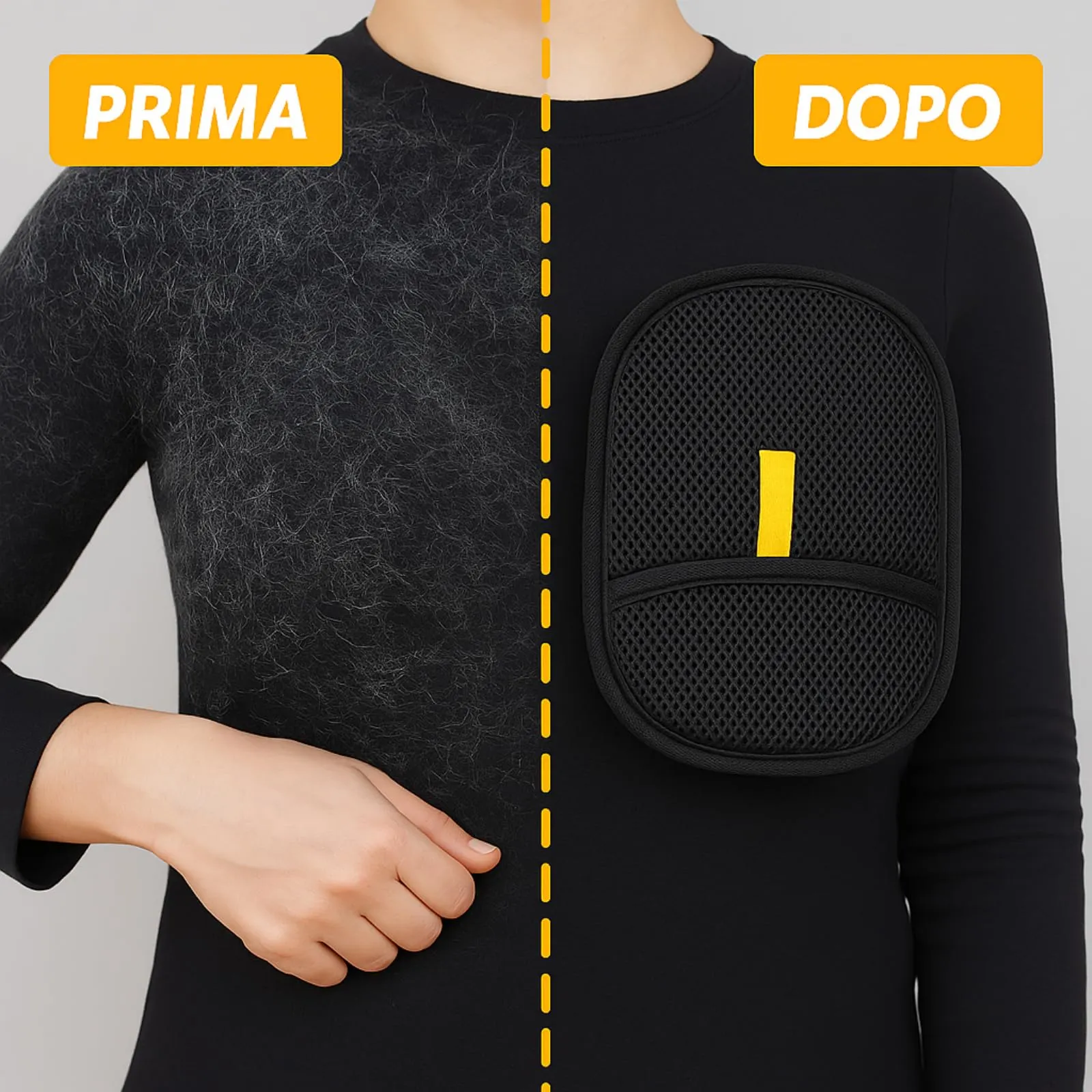 bergxperten varibee Guanto per la rimozione dei pelidi Animali con setole elettrostatiche Doppie,Riutilizzabili, Guanti Statici per Pulizia di Gatti e Cani, Perfetti per Vestiti, Tappeti e Divani - immagine 3