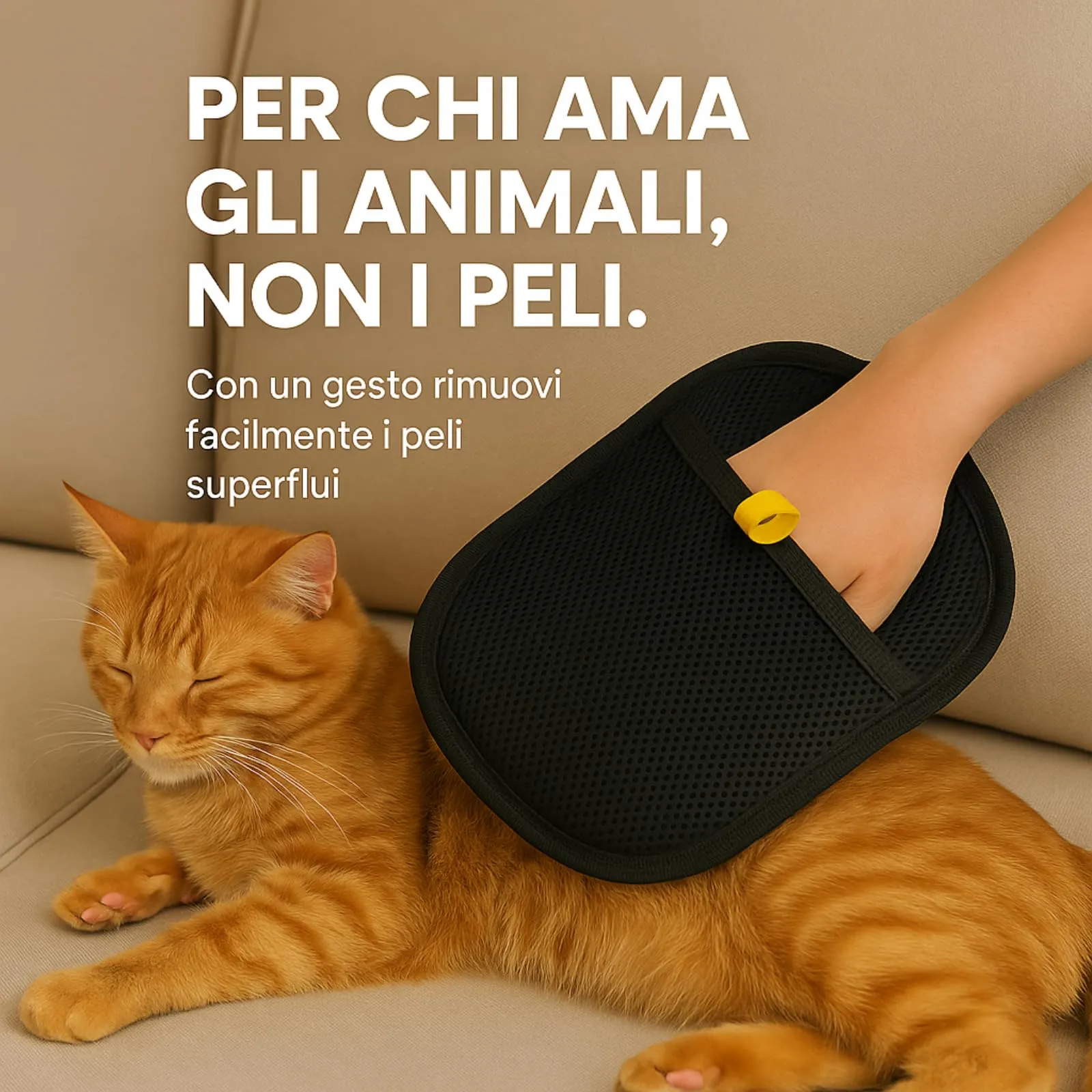 bergxperten varibee Guanto per la rimozione dei pelidi Animali con setole elettrostatiche Doppie，Riutilizzabili, Guanti Statici per Pulizia di Gatti e Cani, Perfetti per Vestiti, Tappeti e Divani - immagine 2