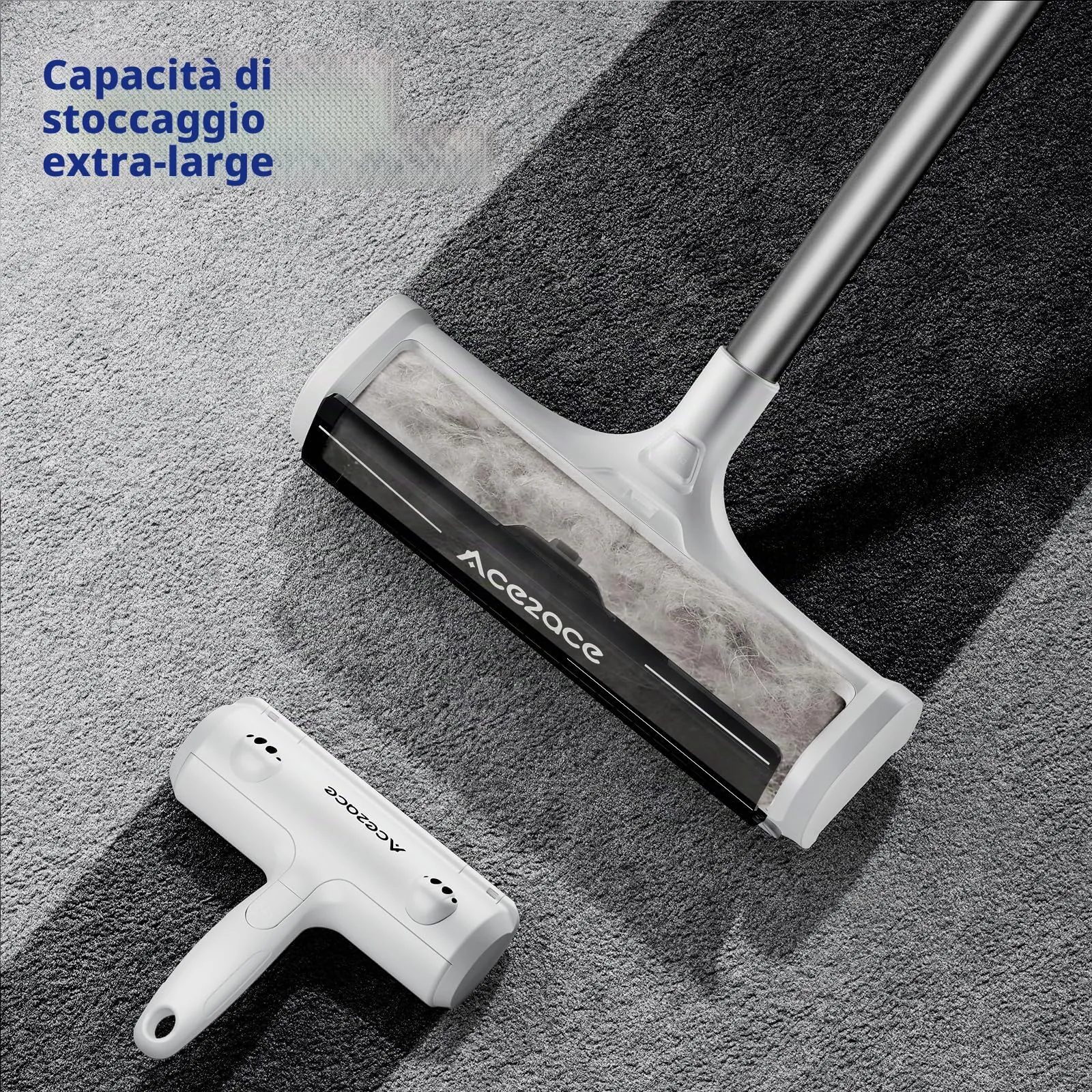 ACE2ACE Spazzola Peli Animali da Tappeti - Autopulente a Raccolta Autonoma - immagine 4