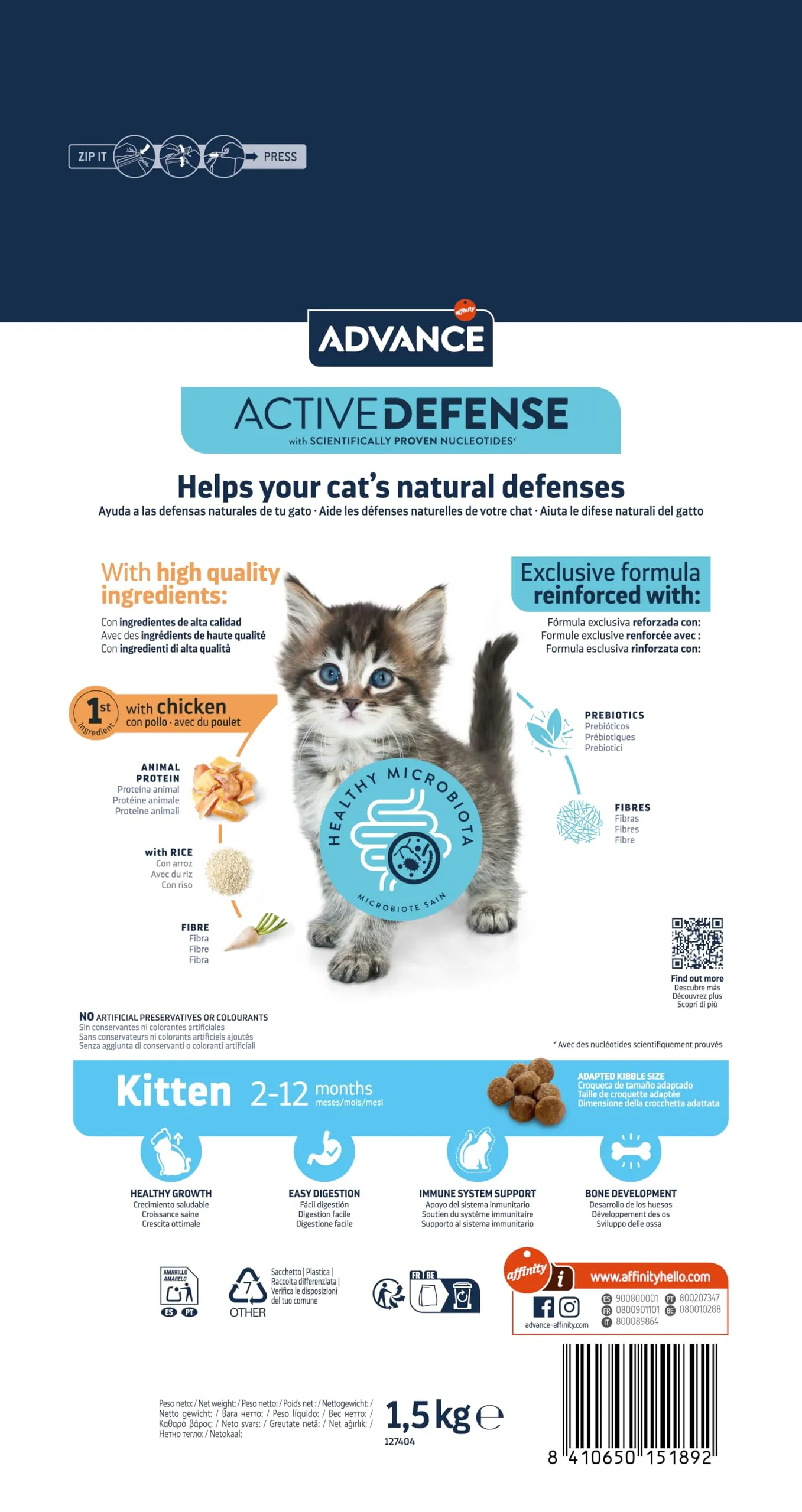 Advance Kitten - Cibo per Gattini con Pollo e Riso - 1.5kg - immagine 2