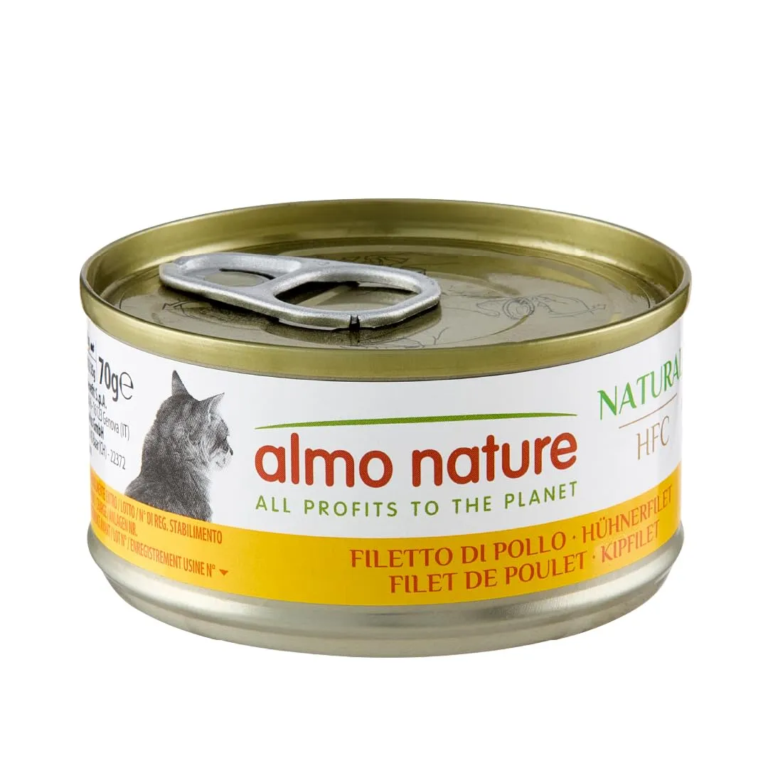 Almo Nature HFC Natural - Alimento Umido per Gatti - Filetto di Pollo - Qualità Human Grade, Monoproteico - 70g, Confezione da 24 - immagine 1