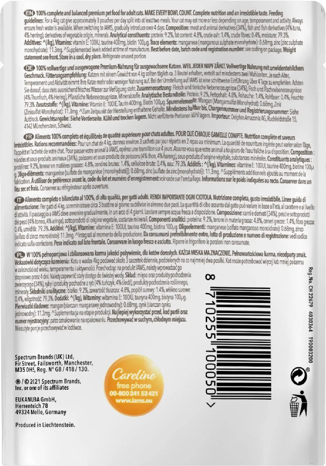 IAMS Delights - Cibo umido per gatti con tonno e aringa, 24 x 85 g - immagine 2