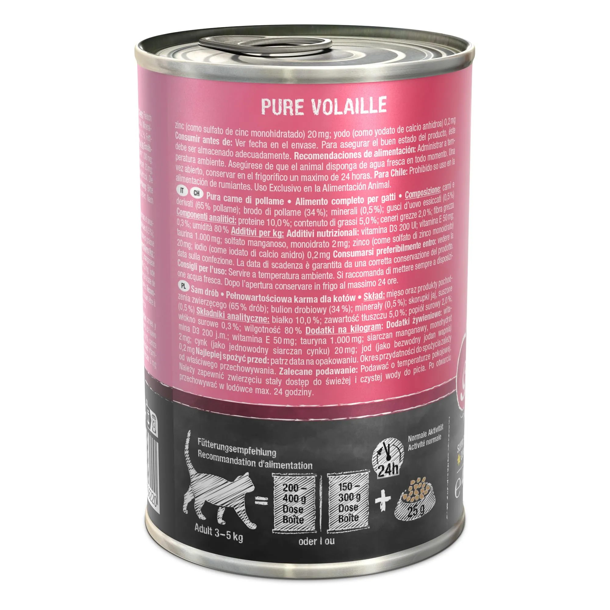 Leonardo Cibo umido [6x400g Pura carne di pollame] | Cibo umido senza cereali per gatti | Alimento completo umido in lattina - immagine 3