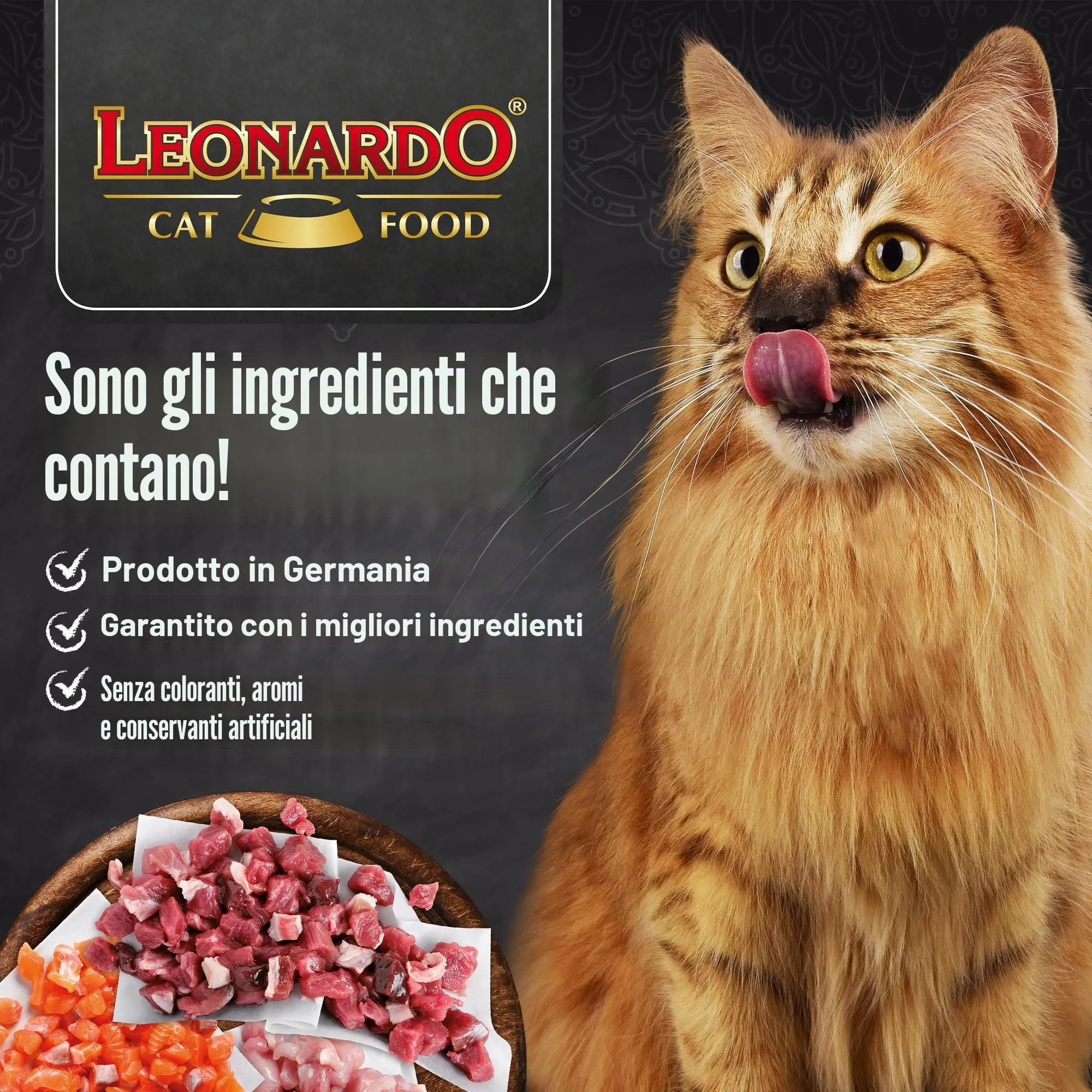 Leonardo Cibo umido [6x200g Kitten] | Cibo umido senza cereali per gatti | Alimento completo umido in lattina - immagine 6
