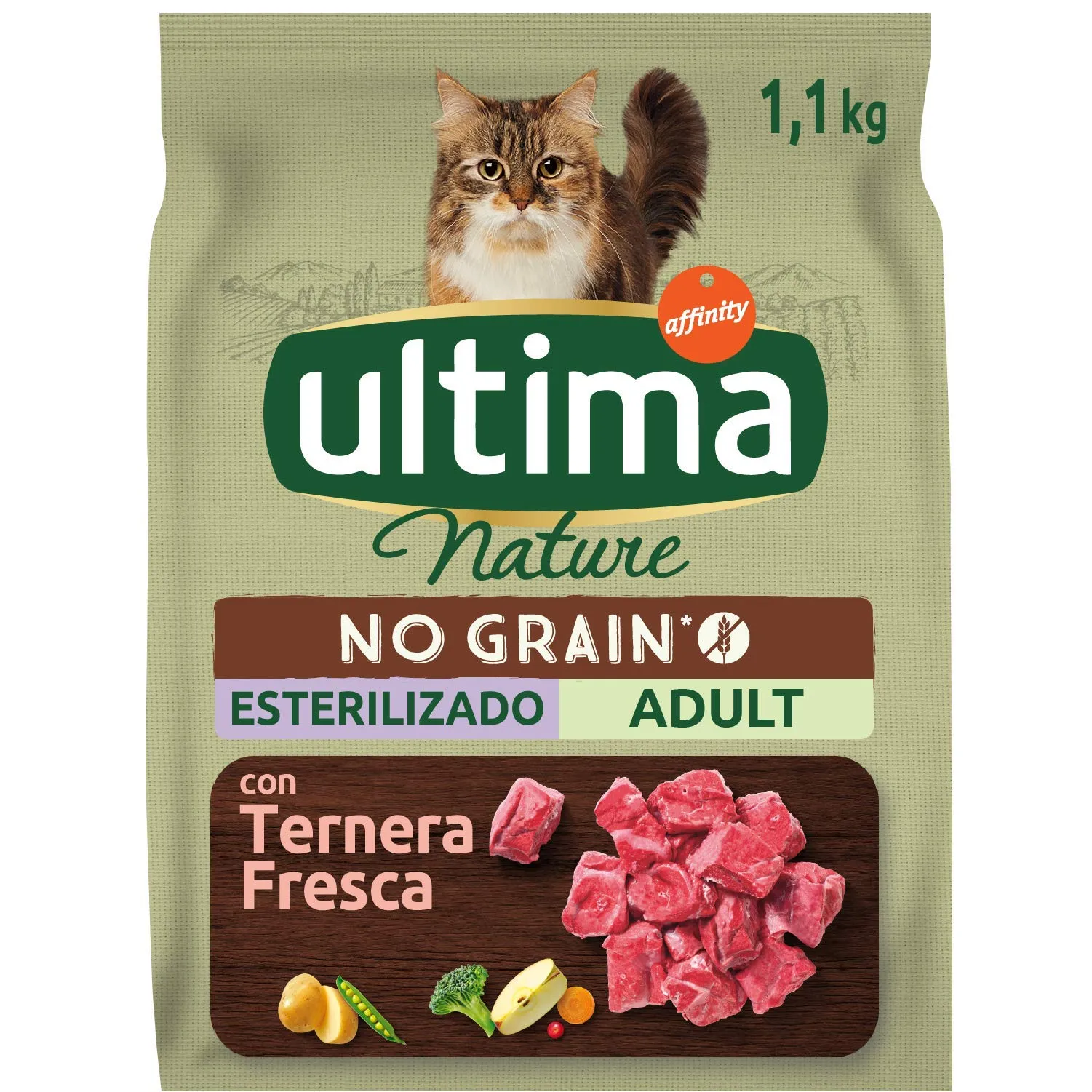 Ultima Nature No Grain Cibo per Gatti Sterilizzati senza Grano con Manzo: Confezione da 8 x 1.1 kg - Totale: 8.8 kg - immagine 3