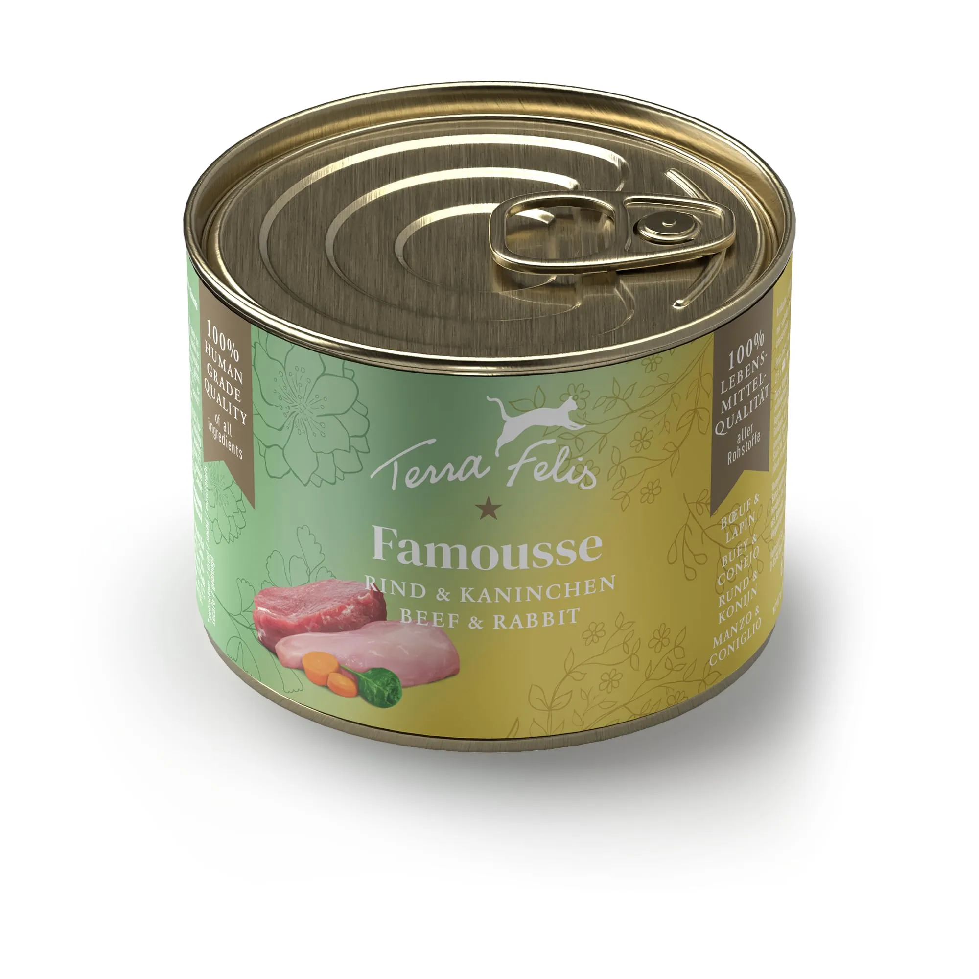 Terra Felis Manzo & Coniglio, Famousse cibo umido per gatti, 200g - immagine 1