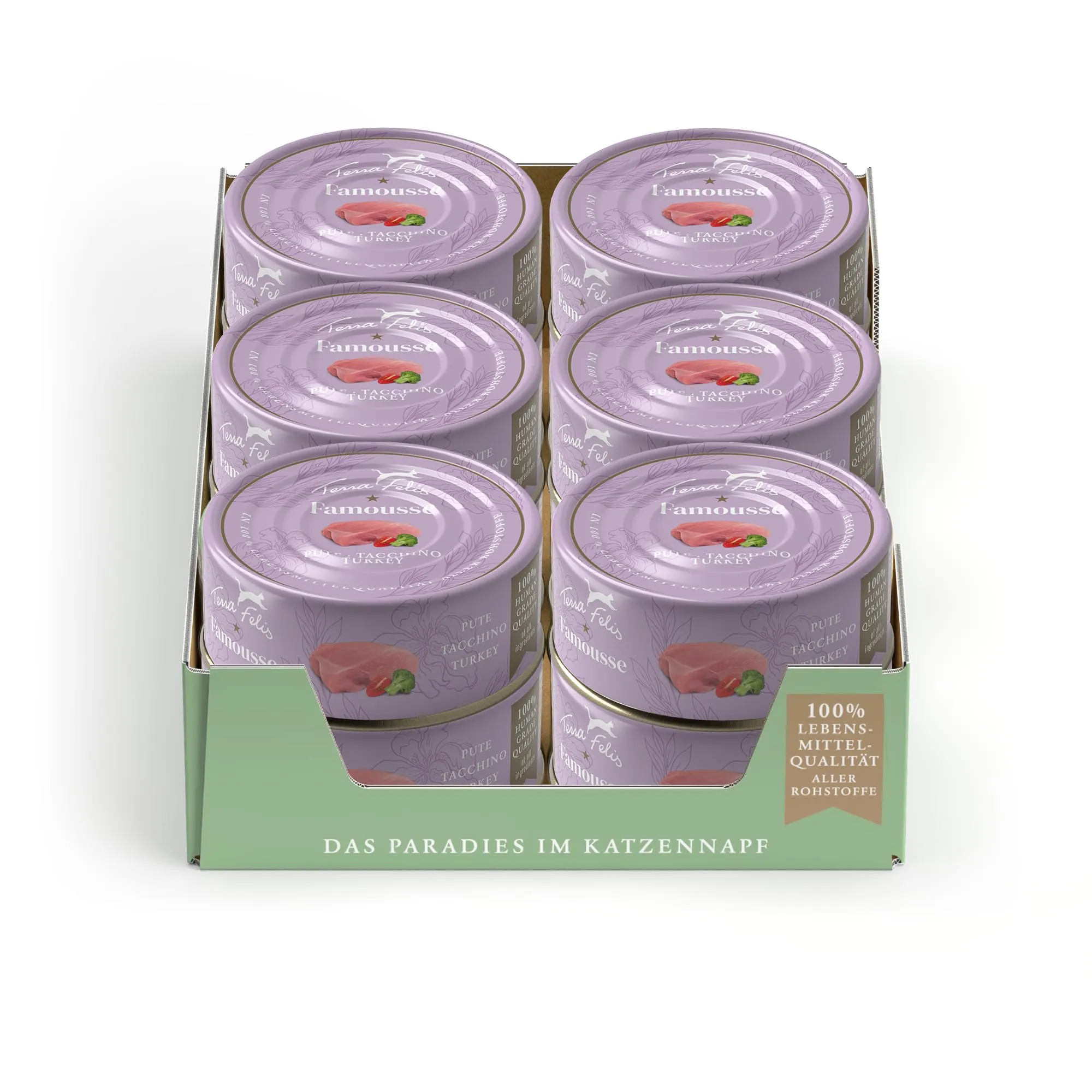 Terra Felis Tacchino, Famousse cibo umido per gatti, 12x80g - immagine 1