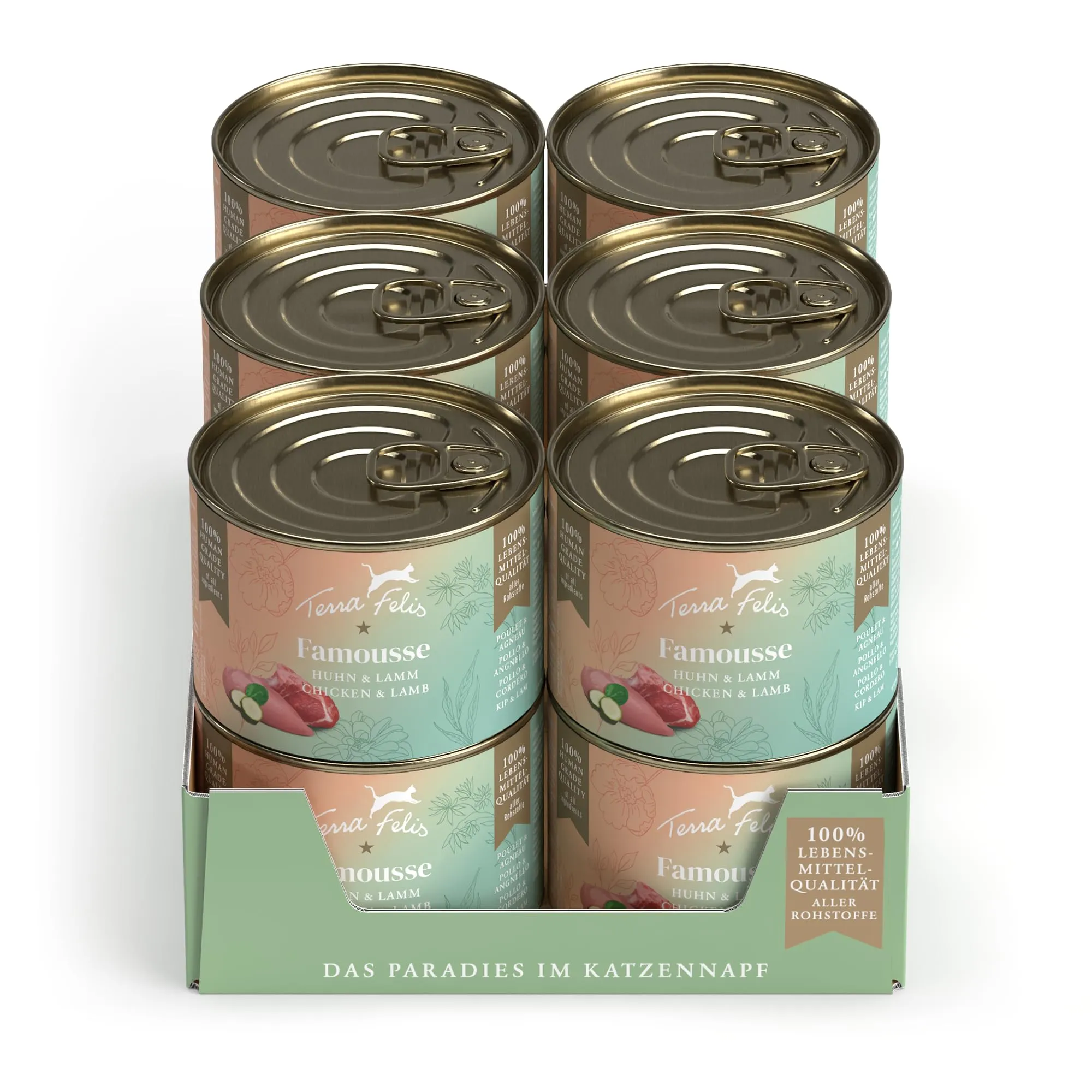 Terra Felis Pollo & Agnello, Famousse cibo umido per gatti, 12x200g - immagine 1