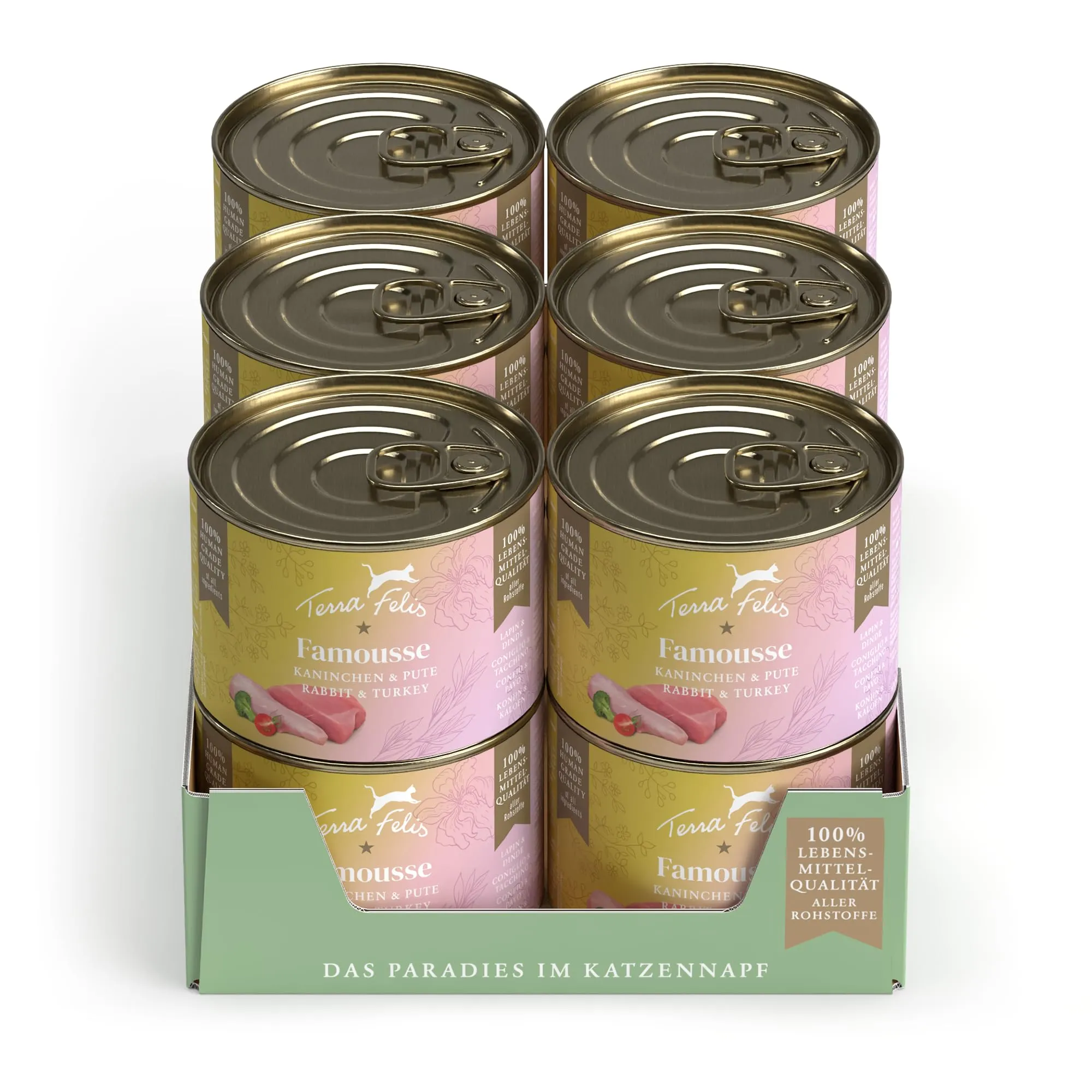 Terra Felis Coniglio & Tacchino, Famousse cibo umido per gatti, 12x200g - immagine 1