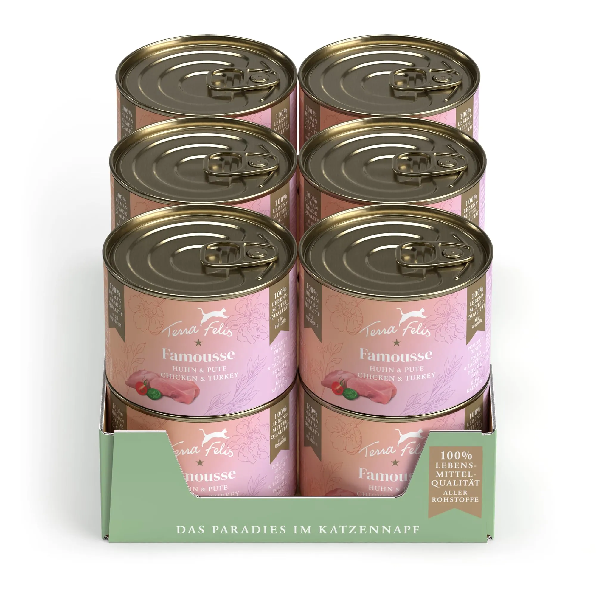 Terra Felis Pollo & Tacchino, Famousse cibo umido per gatti, 12x200g - immagine 1