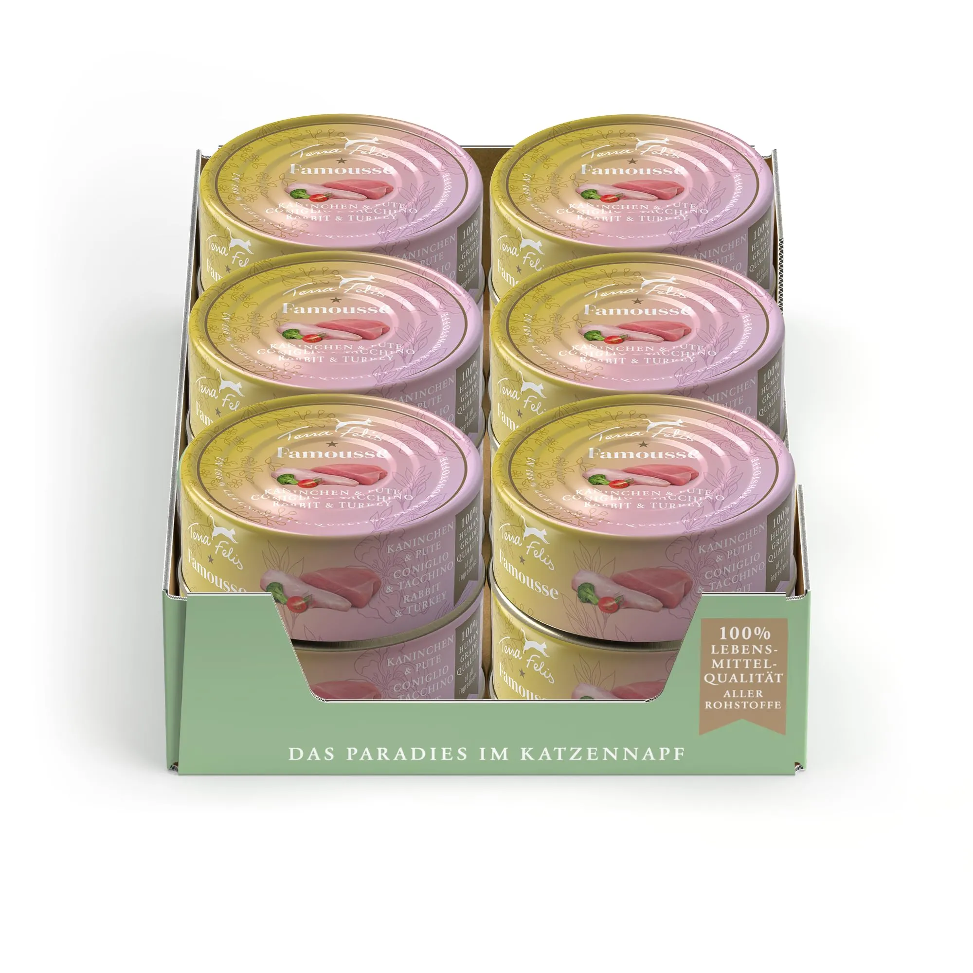 Terra Felis Coniglio & Tacchino, Famousse cibo umido per gatti, 12x80g - immagine 1