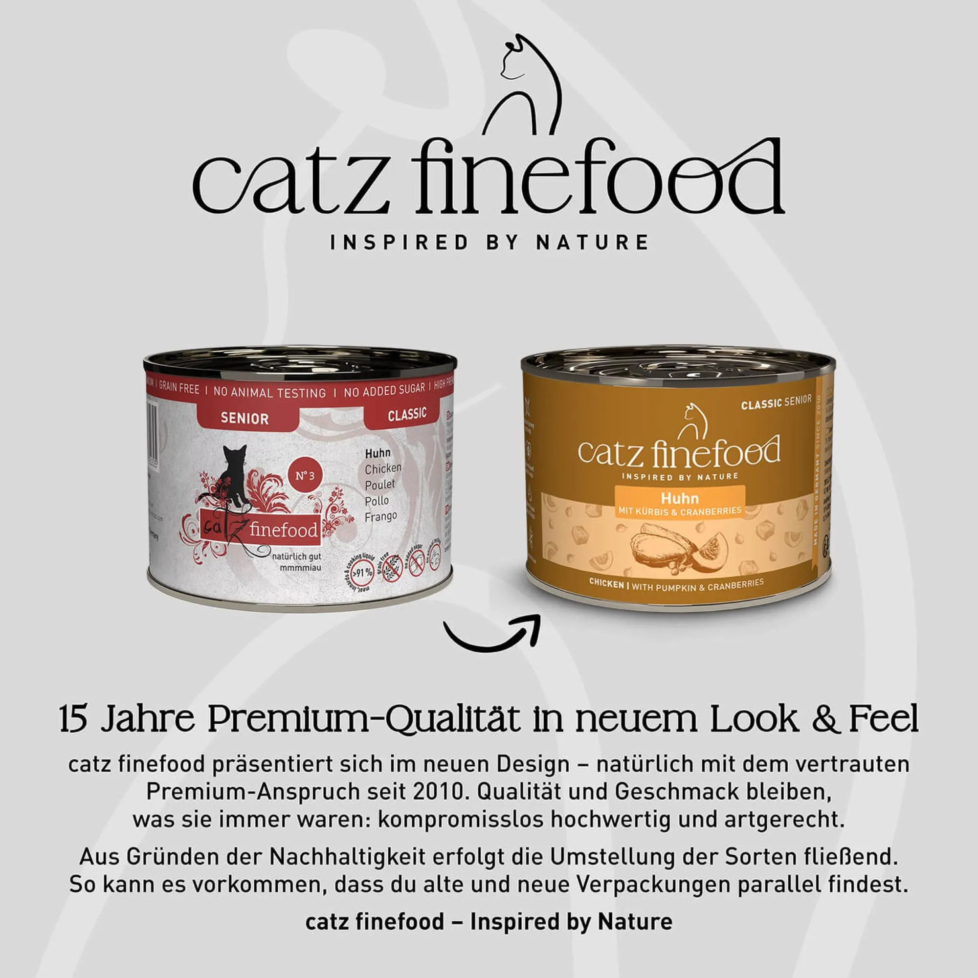 catz finefood Senior N°03 cibo umido per gatti – cibo umido di alta qualità per il vostro gatto anziano – senza cereali, senza zucchero, alto contenuto di carne, vitamine e minerali (6 barattoli da - immagine 2