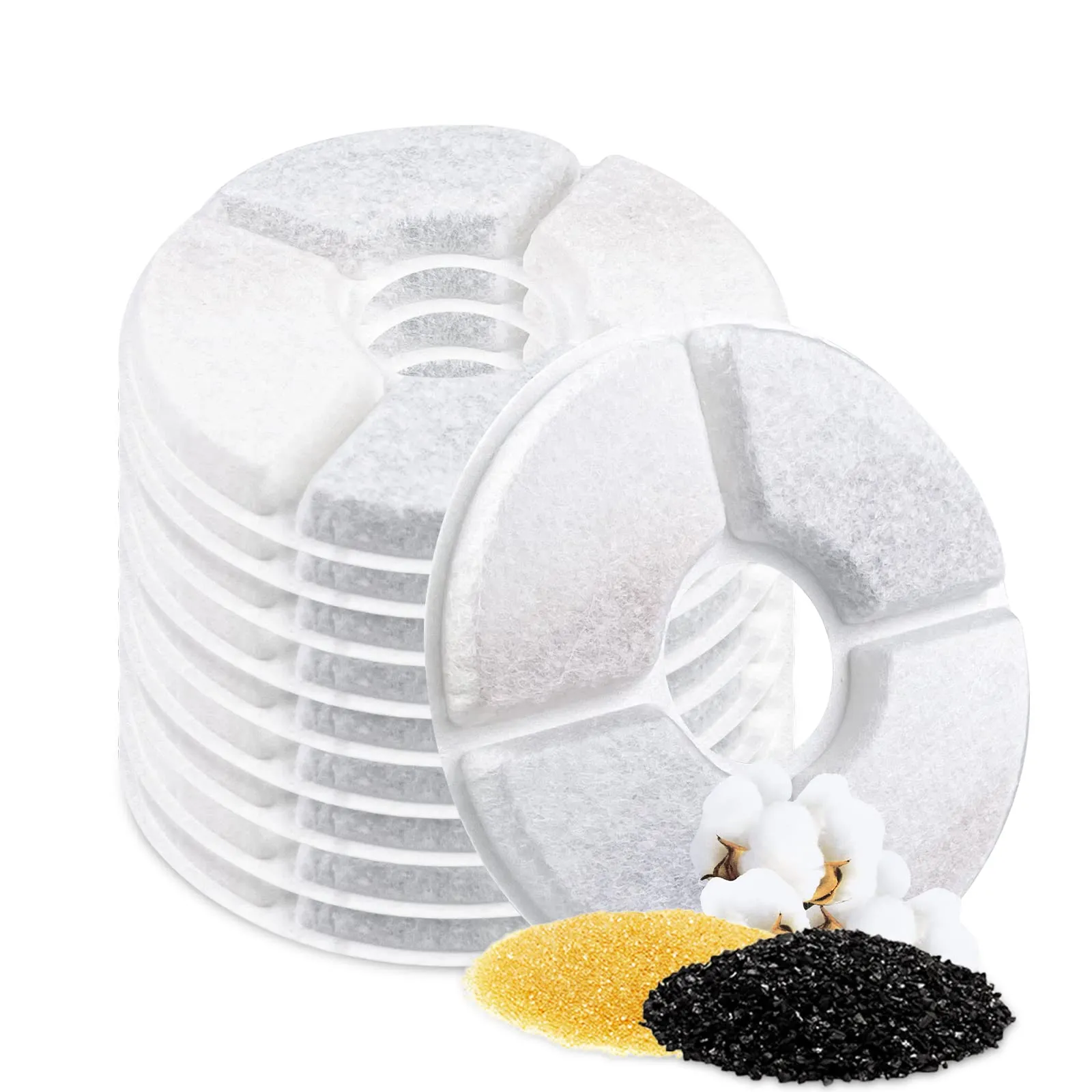 Fousenuk 10 PCS Filtri Fontanella per Gatti, per 2-2.5L Dispenser Acqua - immagine 1