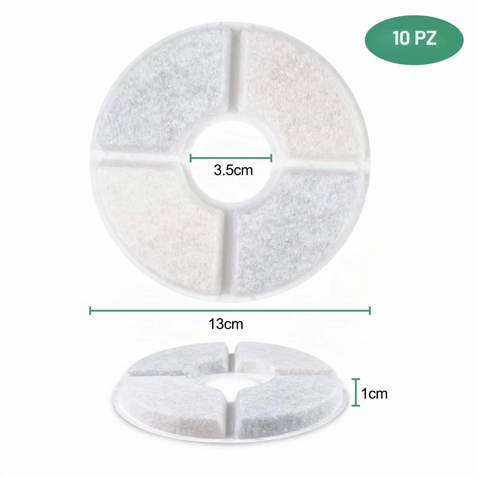 Fousenuk 10 PCS Filtri Fontanella per Gatti, per 2-2.5L Dispenser Acqua - immagine 2