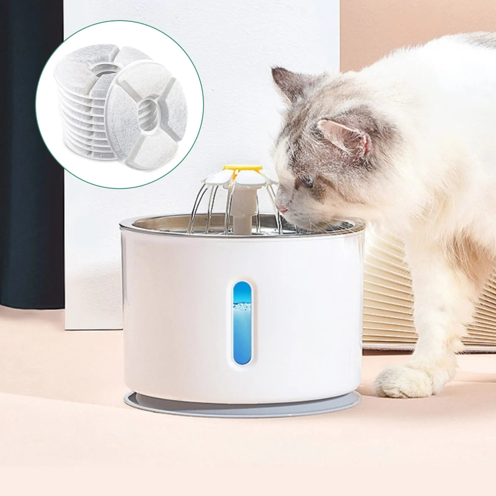 Fousenuk 10 PCS Filtri Fontanella per Gatti, per 2-2.5L Dispenser Acqua - immagine 4
