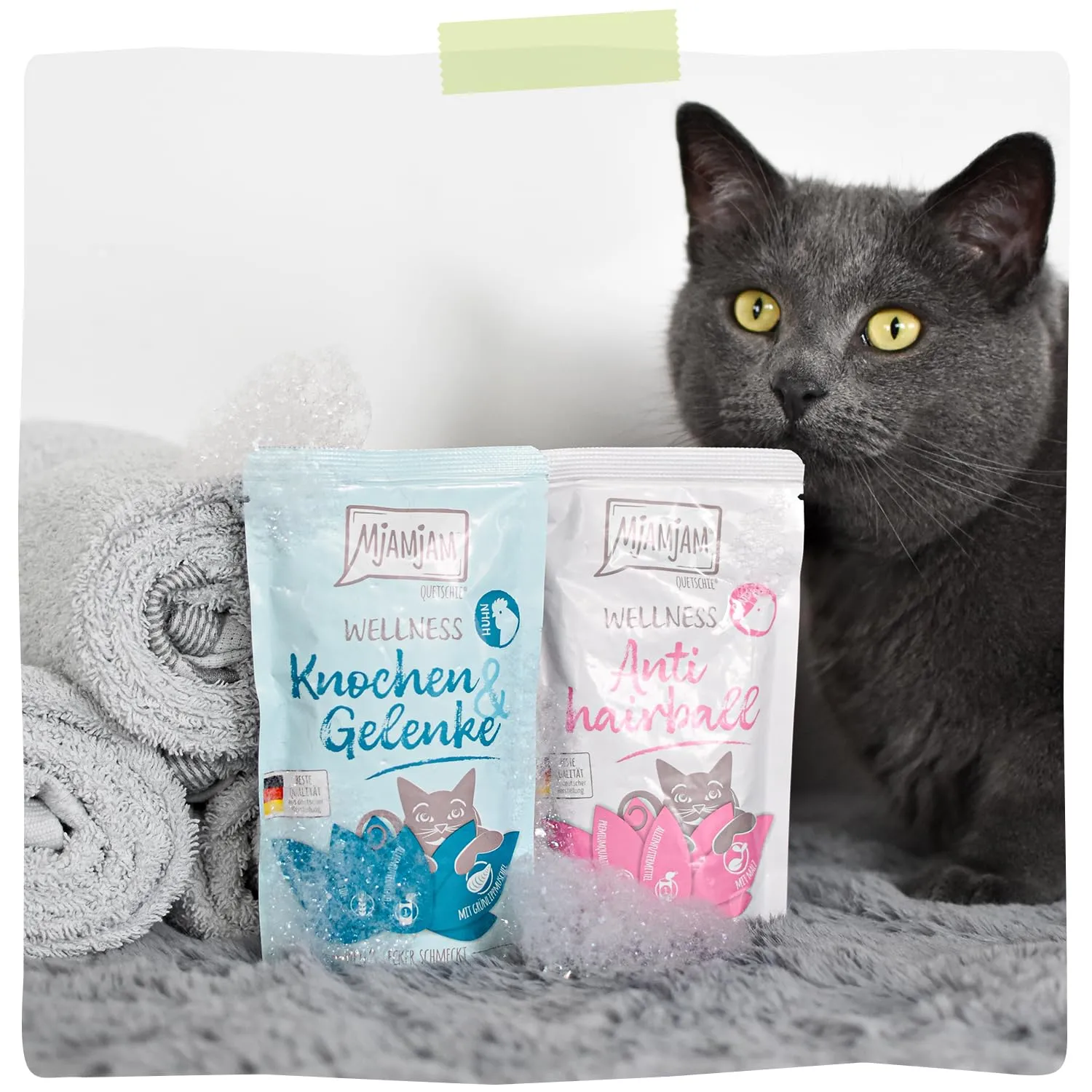 MjAMjAM - Cibo umido premium per gatti - Wellness - Anti Hairball - Pollo, confezione da 12 (12 x 125g), senza cereali - immagine 6