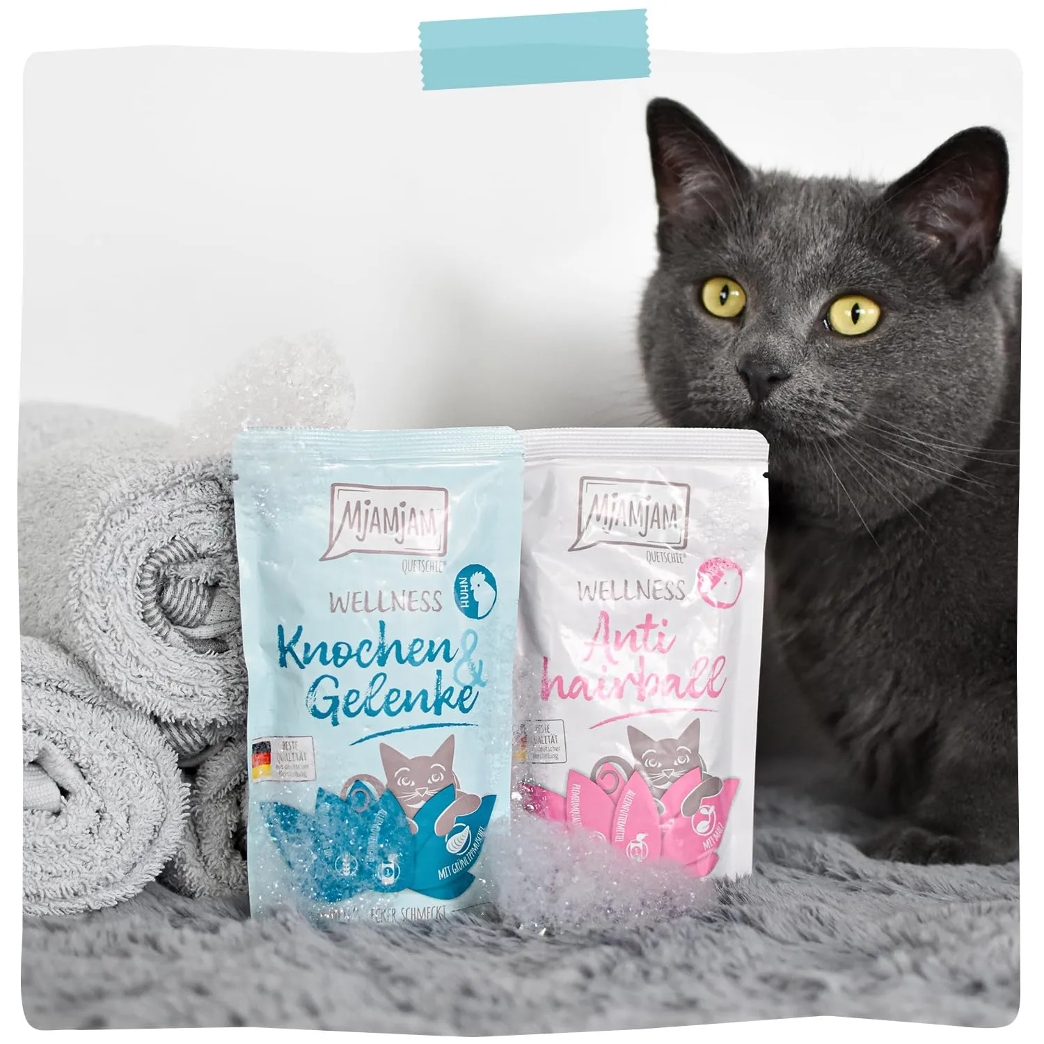 MjAMjAM - Cibo umido premium per gatti - Wellness - Bones & Joints - Pollo, confezione da 12 (12 x 125 g), senza cereali - immagine 6