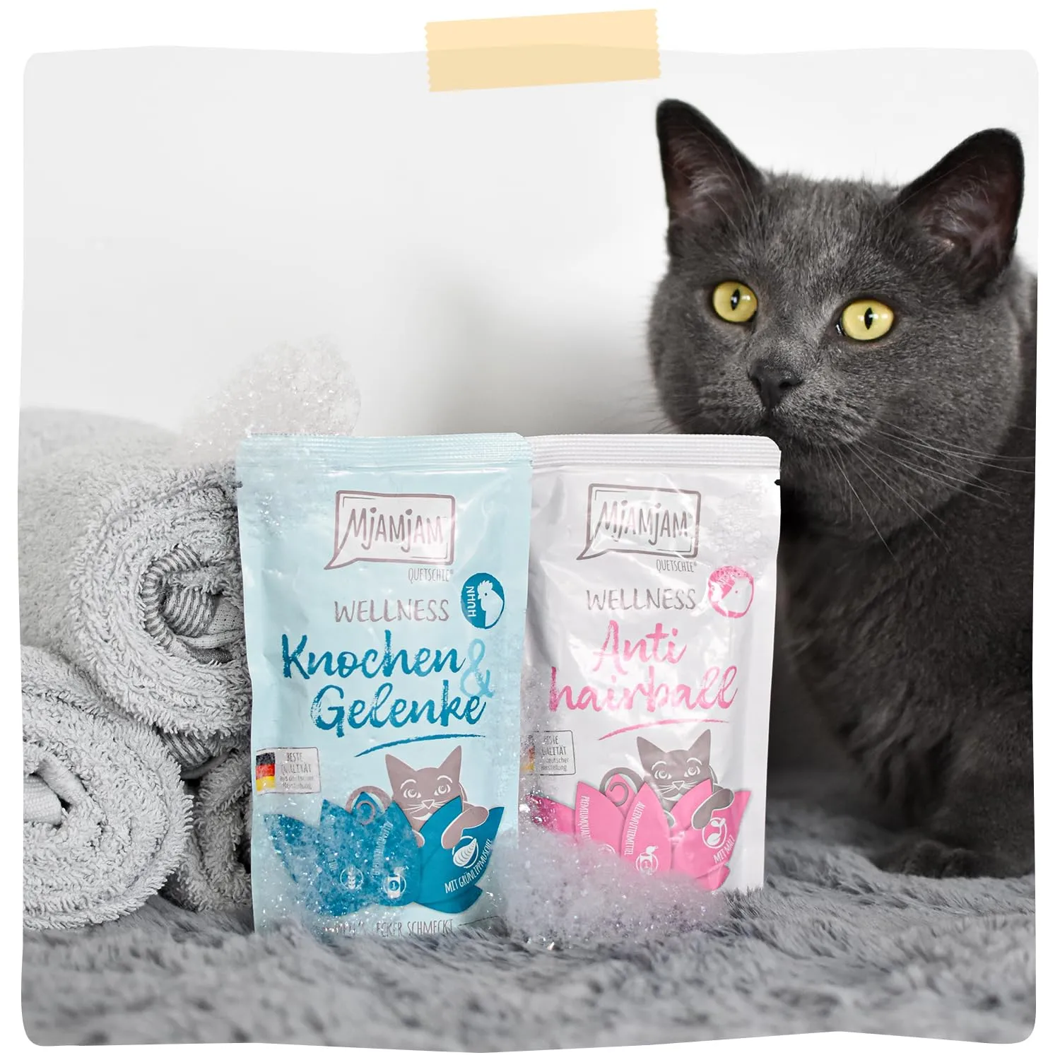 MjAMjAM - Cibo umido premium per gatti - Wellness - Skin & Fur - Pollo, confezione da 12 (12 x 125g), senza cereali - immagine 6