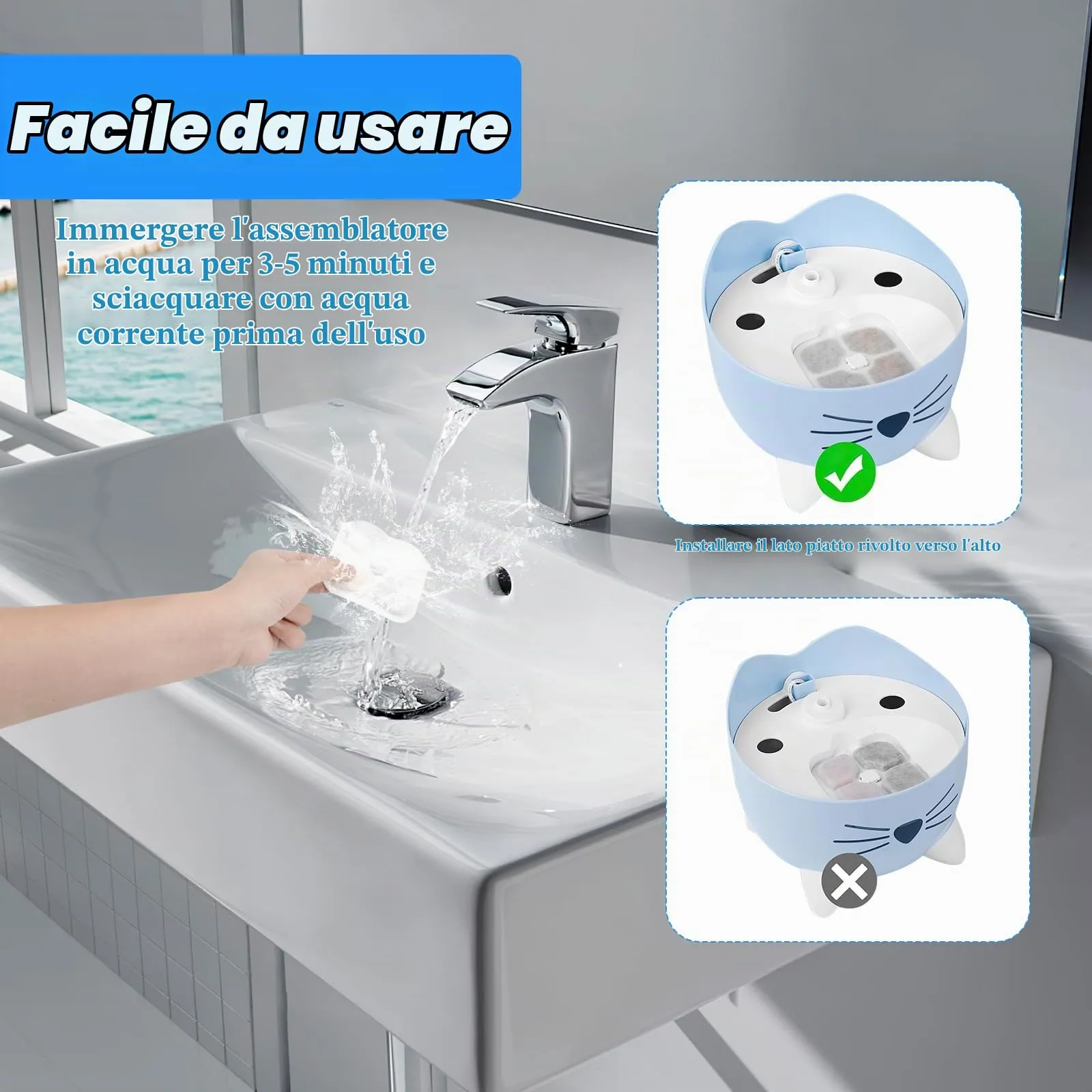 12 Pezzi Filtri Fontanella Per Gatti Filtro Fontanella Per Gatti Carbonio Attivato Sistema De FiltracióN Triple Fontanella Per Gatto Ricambio Fontana Per Gatti Per 2.5l Dispenser Fontana Gatto Cane - immagine 4