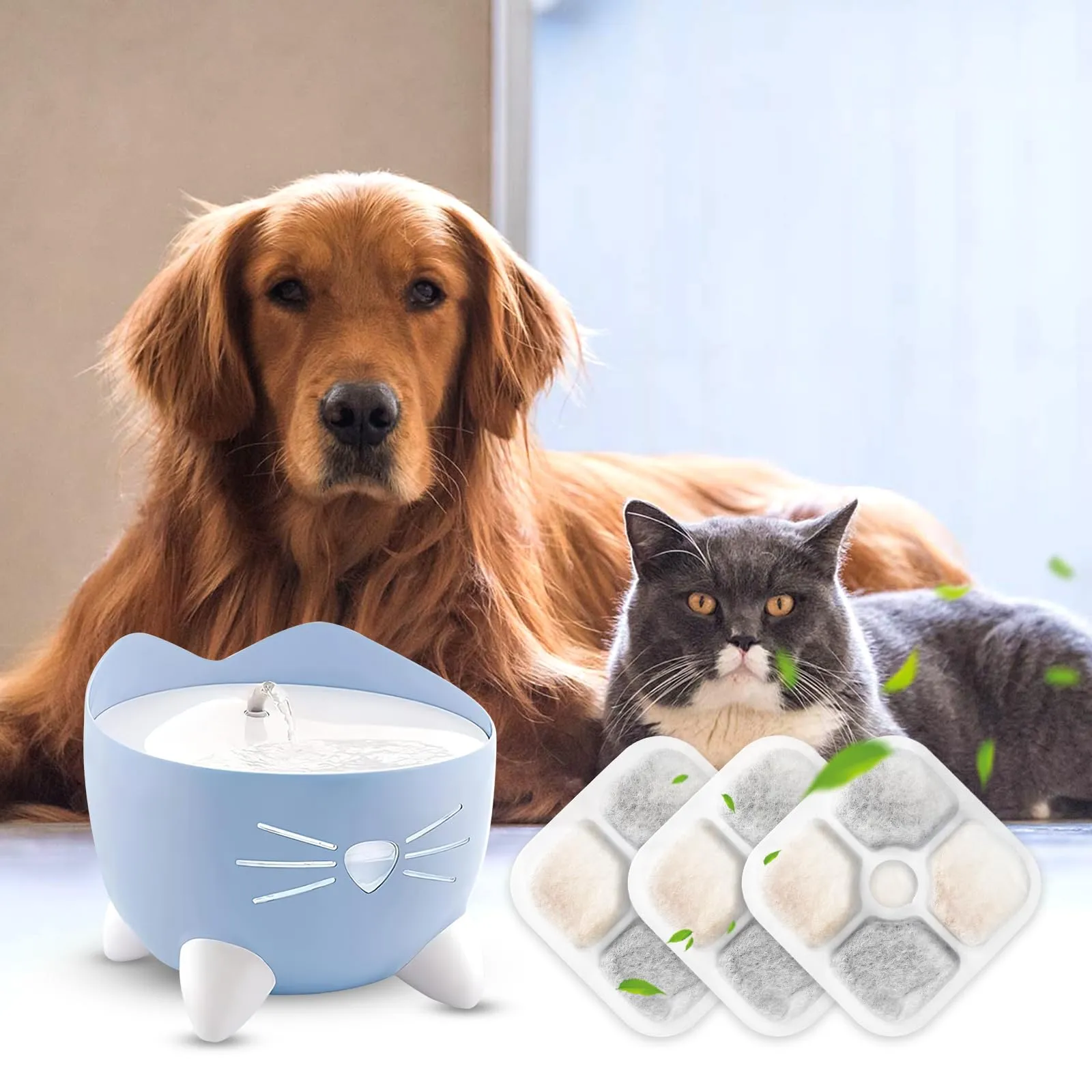 12 Pezzi Filtri Fontanella Per Gatti Filtro Fontanella Per Gatti Carbonio Attivato Sistema De FiltracióN Triple Fontanella Per Gatto Ricambio Fontana Per Gatti Per 2.5l Dispenser Fontana Gatto Cane - immagine 6