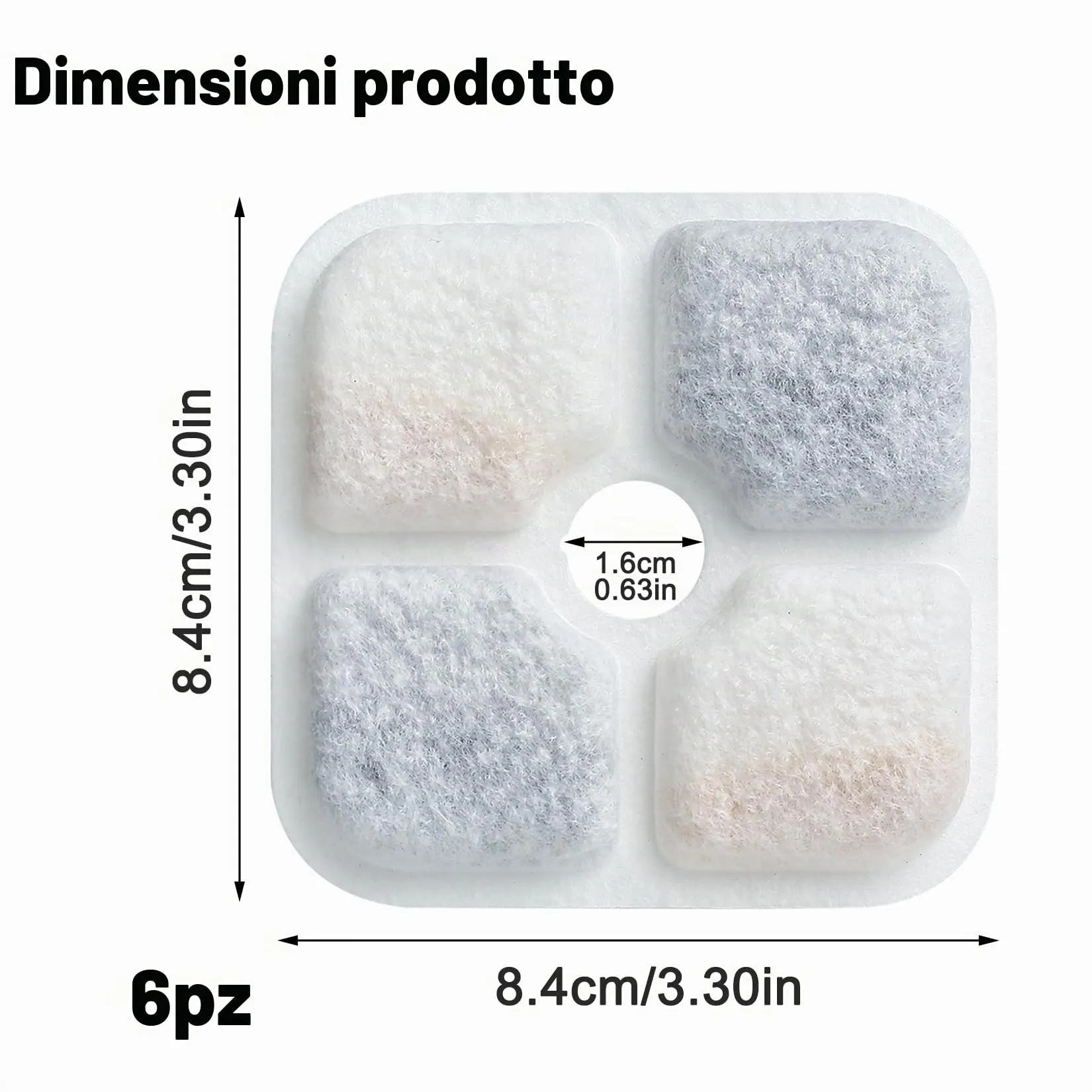 12 Pz Filtro Filtri Fontanella per Gatti, Filtri Fontana Gatto per Catit Pixi Fontana Gatti Filtro di Ricambio per Gatto e Cani - immagine 2