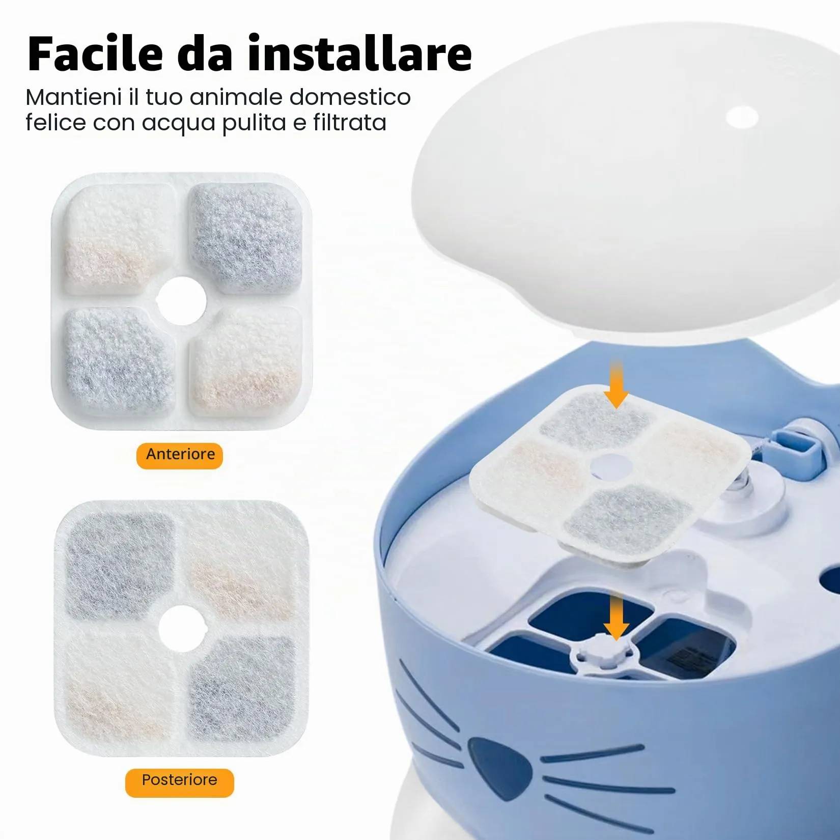 12 Pz Filtro Filtri Fontanella per Gatti, Filtri Fontana Gatto per Catit Pixi Fontana Gatti Filtro di Ricambio per Gatto e Cani - immagine 4