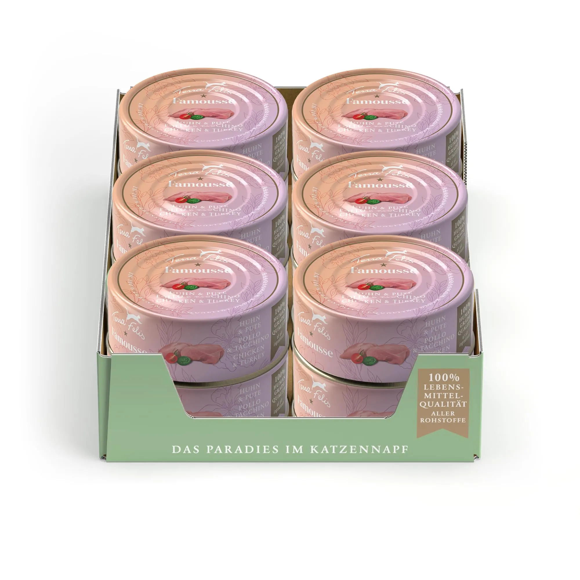 Terra Felis Pollo & Tacchino, Famousse cibo umido per gatti, 12x80g - immagine 1