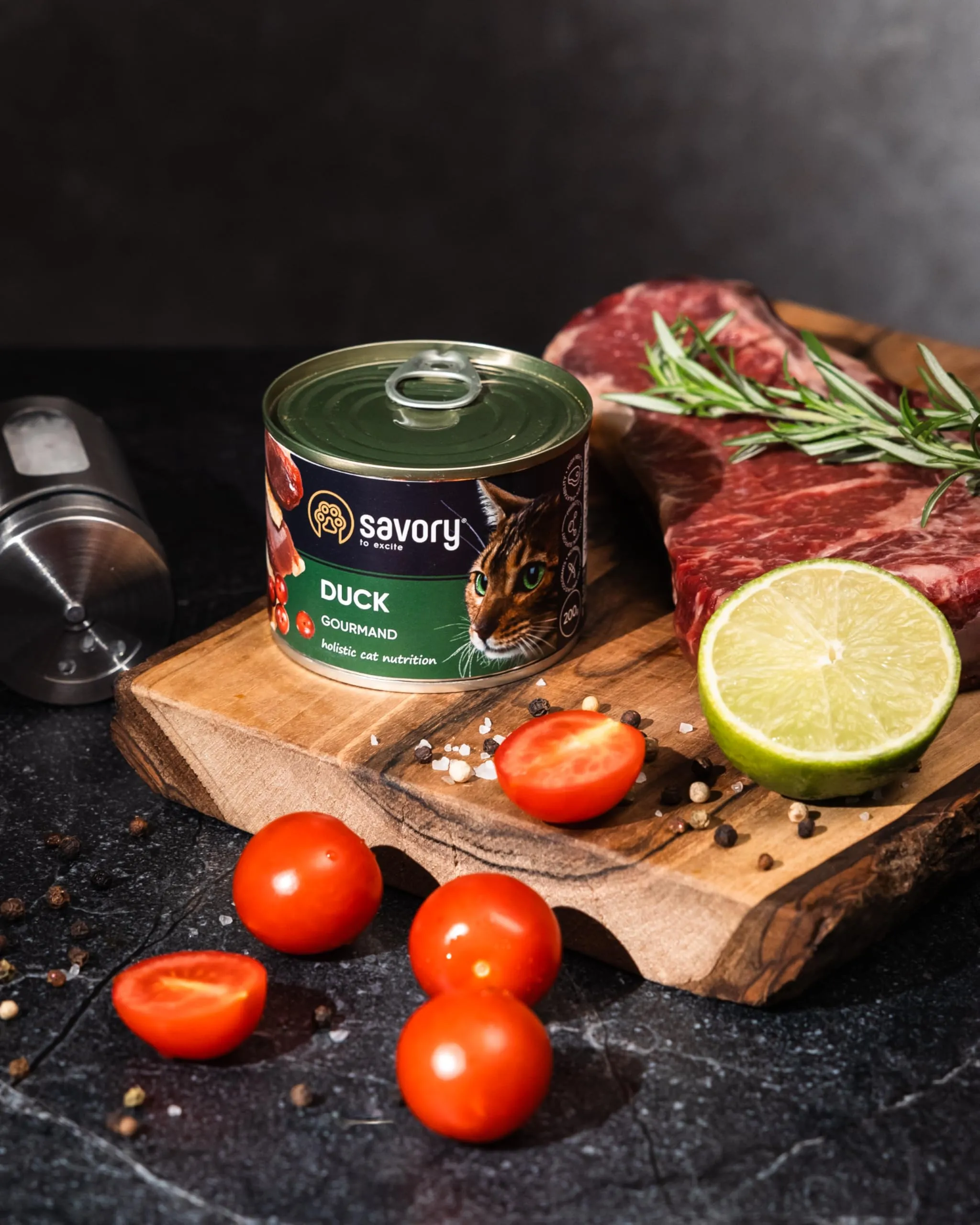 Savory - cibo umido per gatti - per Gatto adulto - Anatra - pezzi di carne morbida, con taurina, vitamine E, D3, zinco - (12 x 200 g) - immagine 6