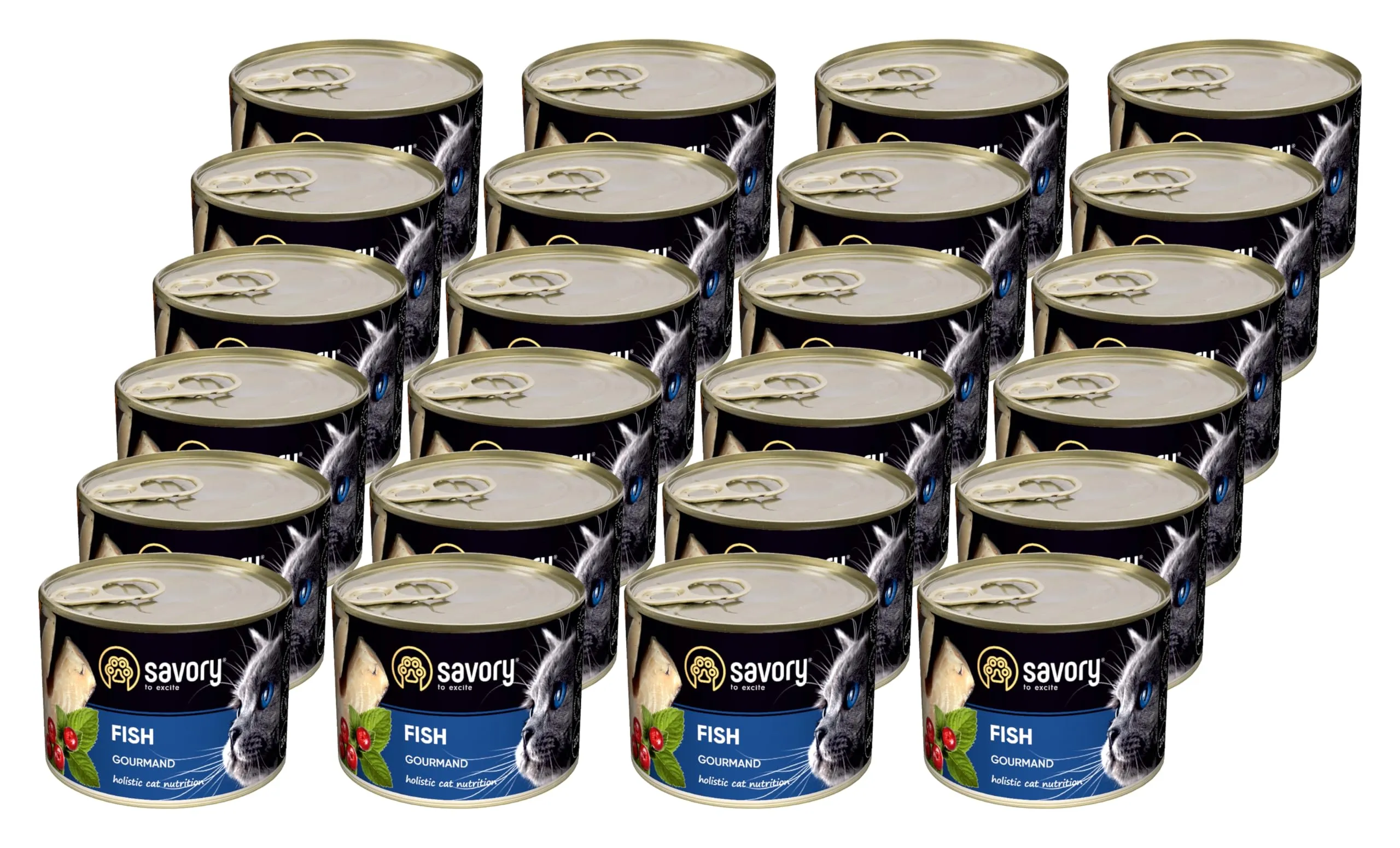 Savory - cibo umido per gatti - per Gatto adulto - Pesce - pezzi di carne morbida, con taurina, vitamine E, D3, zinco - (24 x 200 g) - immagine 1