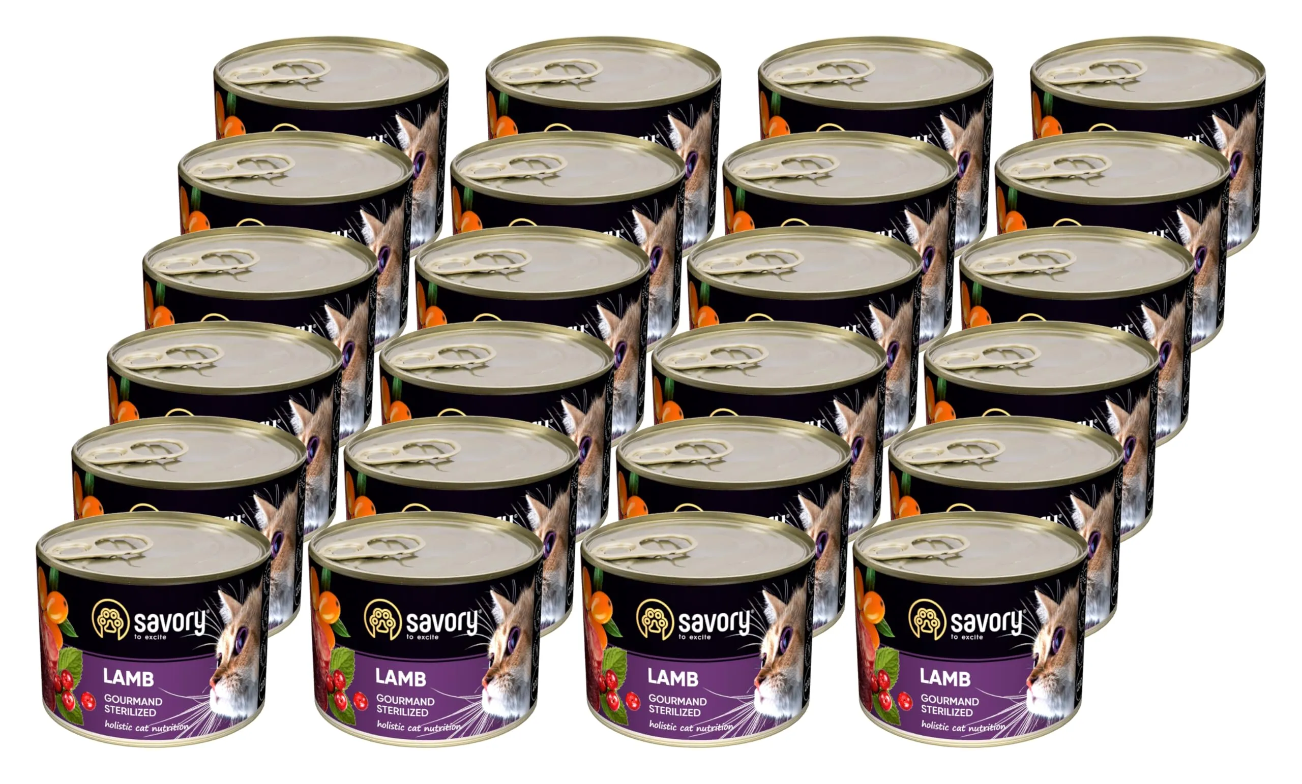 Savory - cibo umido per gatti - per Gatto adulto sterilizzato - Agnello - pezzi di carne morbida, con taurina, vitamine E, D3, zinco - (24 x 200 g) - immagine 1