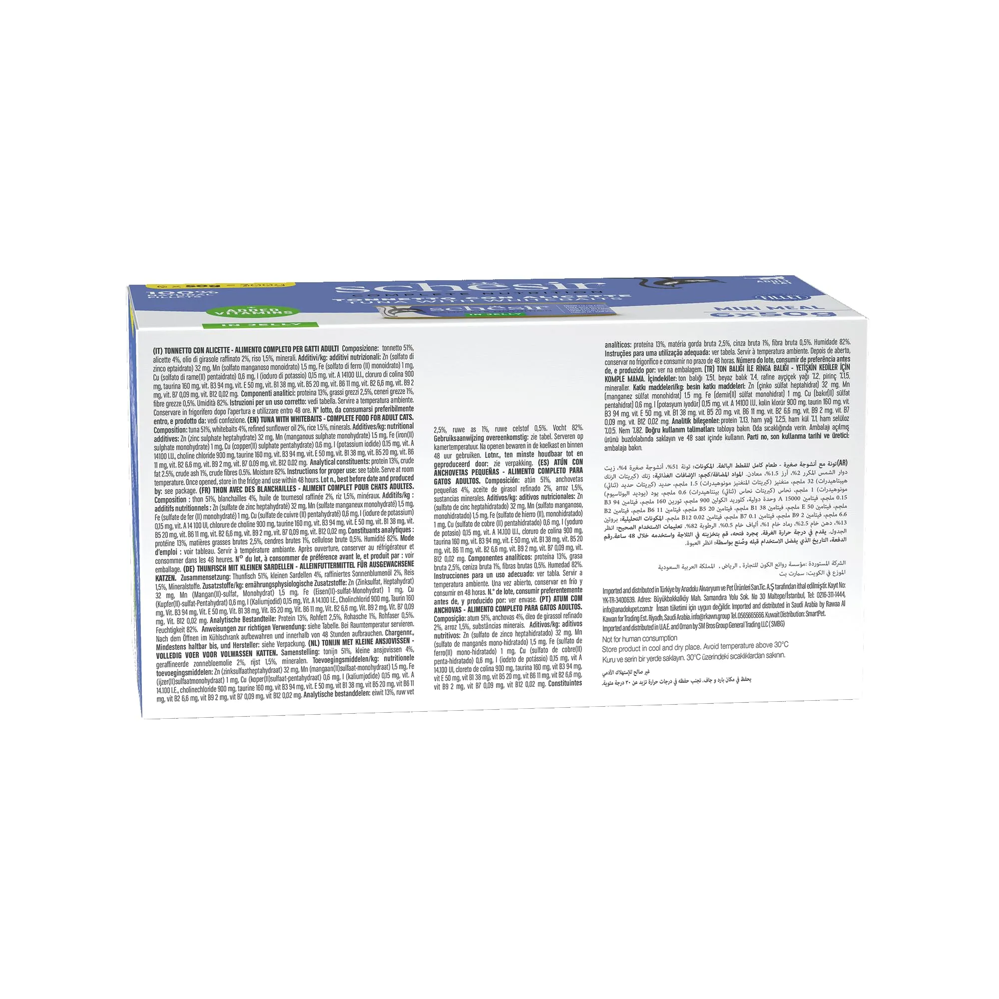Schesir, Tonno con Alicette in Gelatina, 48 lattine, Cibo Umido Complementare per Gatti, Con Vitamine Aggiunte, 100% Naturale, Cruelty-Free, 8 Confezioni da 6 x 50g - immagine 4