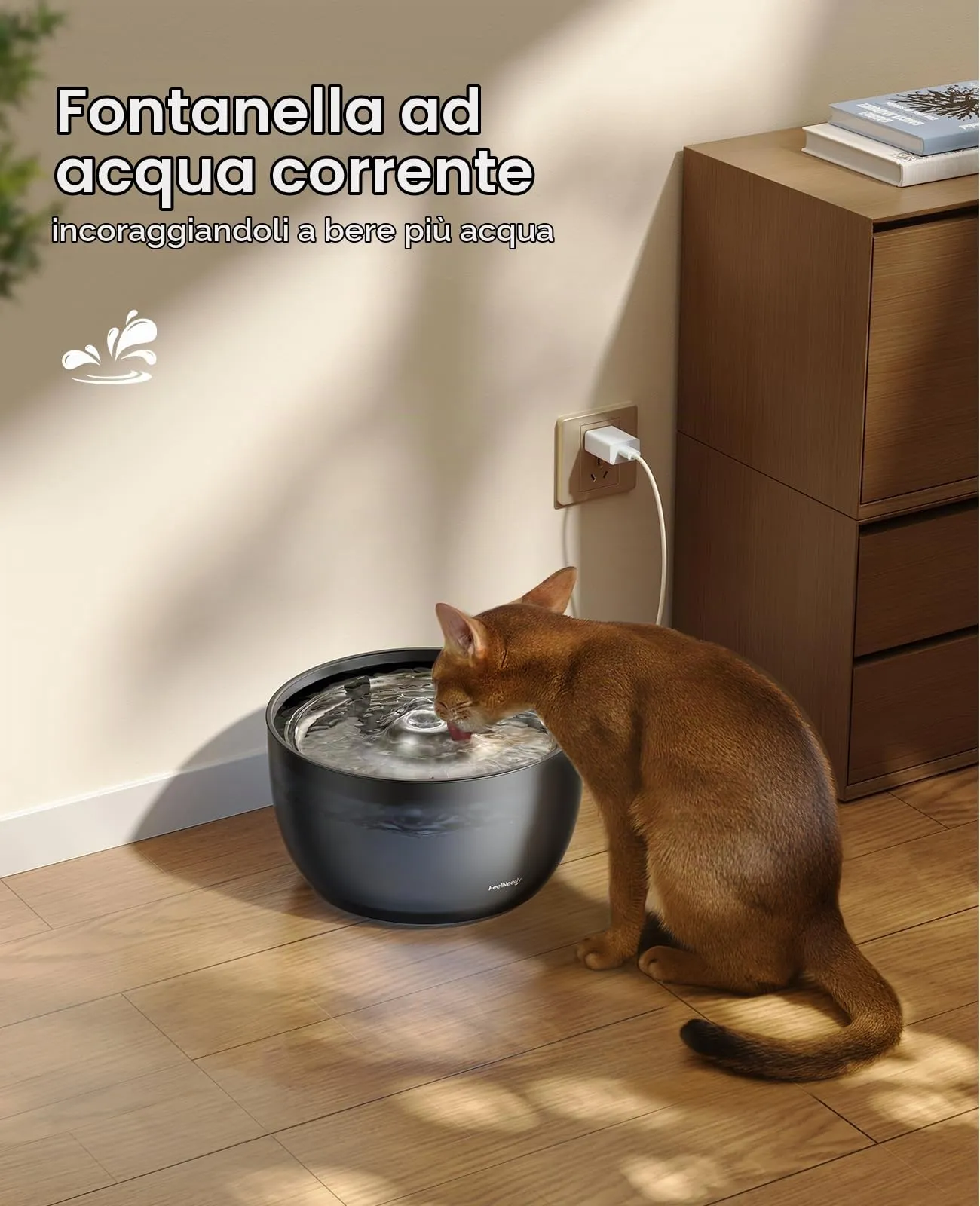 Fontanella per Gatti 3L FEELNEEDY Fontana per Gatti Ultra Silenziosa - immagine 2